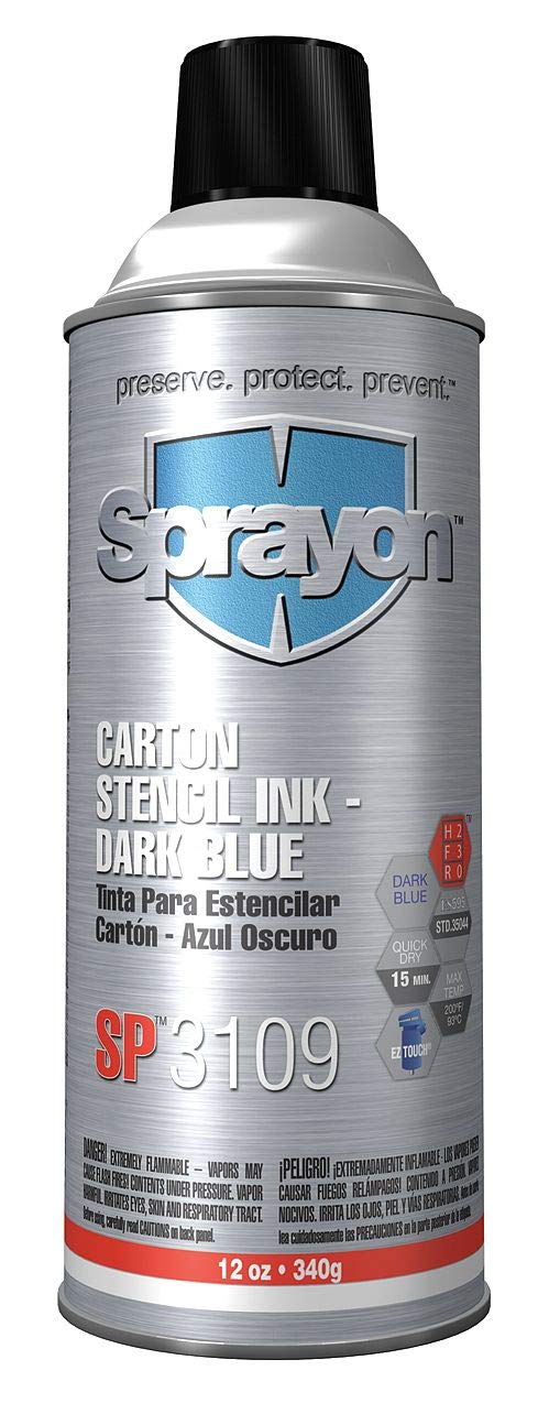 SP3109 Dark Blue Carton Stencil Ink - High-Quality, Fast-Drying for Shipping Labels & Packaging | Ideal for Warehouse, Logistics & Industrial Use