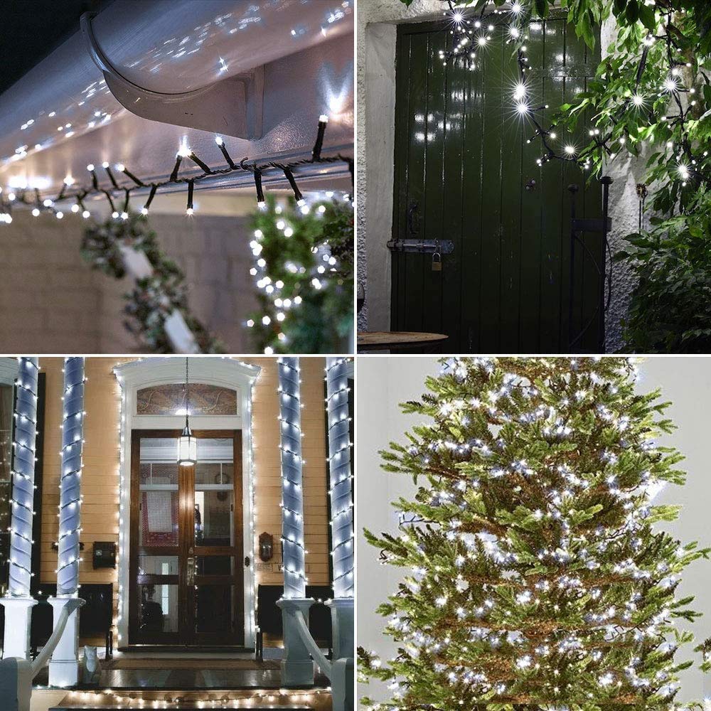 65ft 200 LED Solar String Lights Outdoor Waterproof - Solar Powered Fairy Lights with 8 Lighting Modes for Garden, Patio, Yard, Wedding & Party Decorations (Cool White)