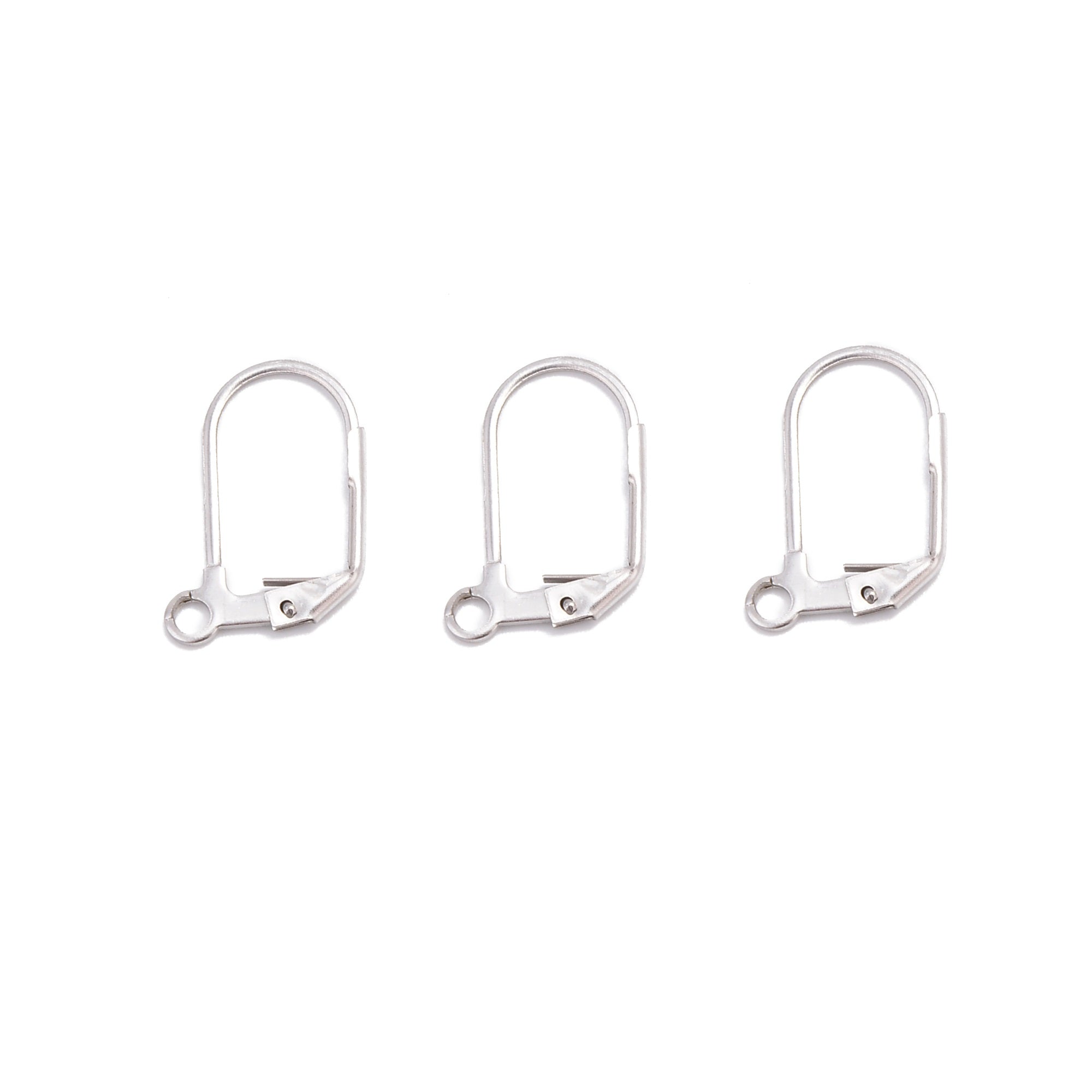 304 Stainless Steel Earring Hooks 10x18mm (24 Pieces) - Hypoallergenic Jewelry Findings for DIY Earrings, Crafting & Jewelry Making
