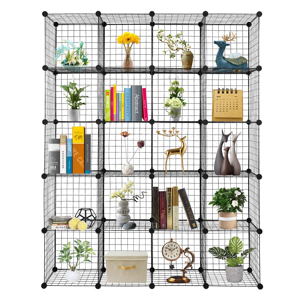 Ochine 6-Cube Wire Storage Organizer - Modular Metal Shelf for Closet, Living Room, Bedroom & Office - DIY Bookshelf, Bookcase & Cabinet Organizer with Multi-Grid Design - Perfect for Home Organization & Space Saving