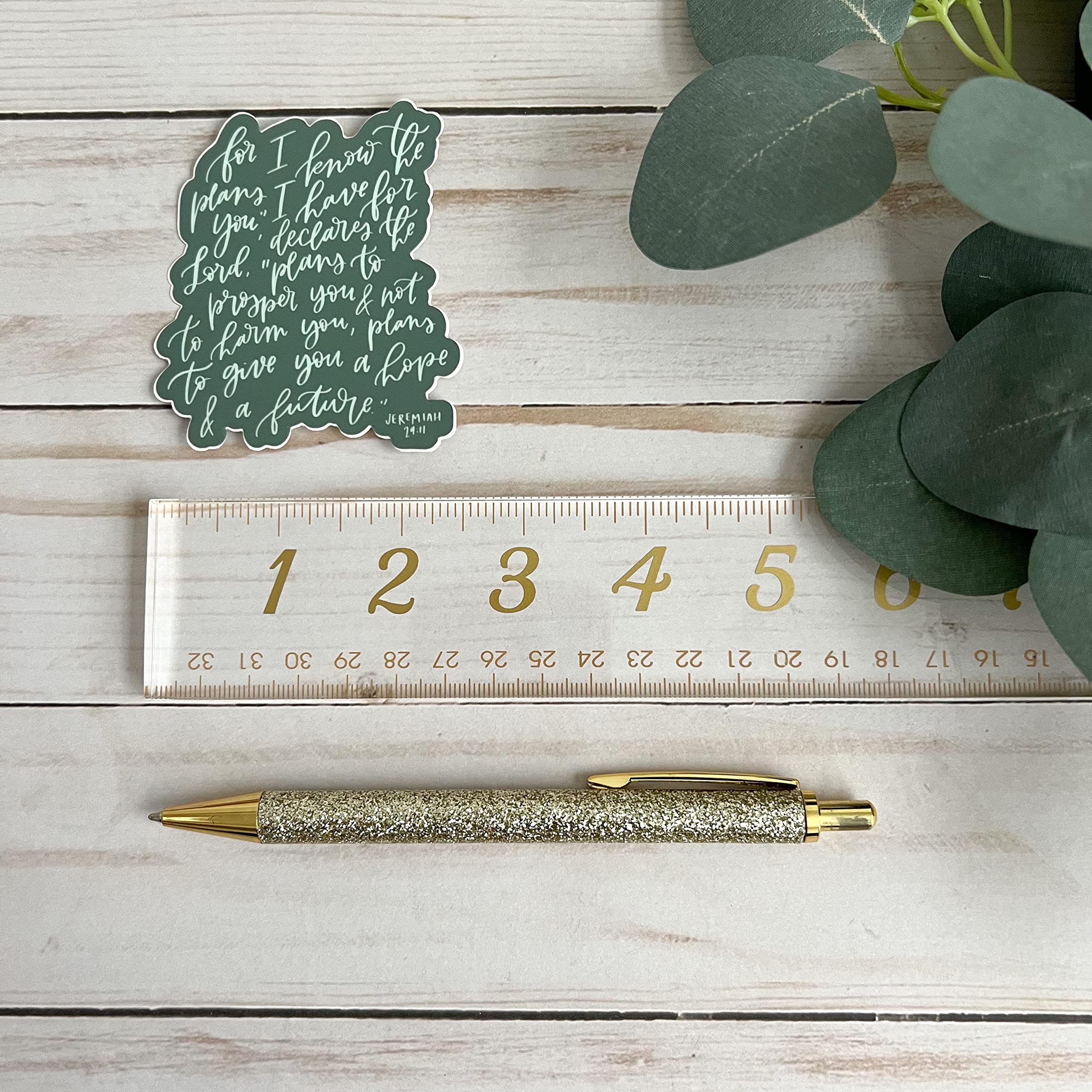 Christian Stickers - Religious Quotes & Bible Verse Decals | Jeremiah 29:11, Faith, God & Jesus Stickers for Journals, Bibles, Laptops & Home Decor