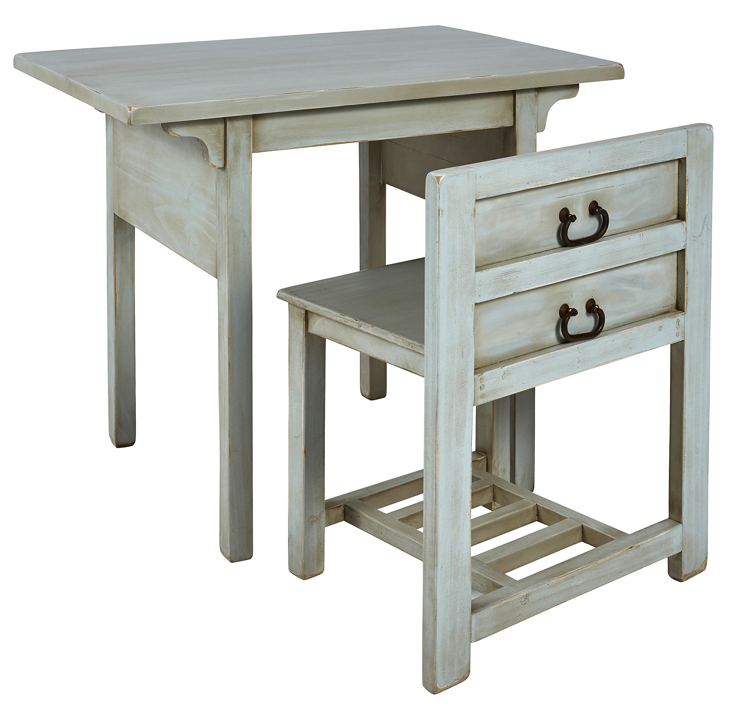 Progressive Furniture Remi Desk with Chair, Light Seafoam - Modern Home Office Desk Set for Work & Study, Ergonomic Writing Desk with Matching Chair, Perfect for Small Spaces & Apartments