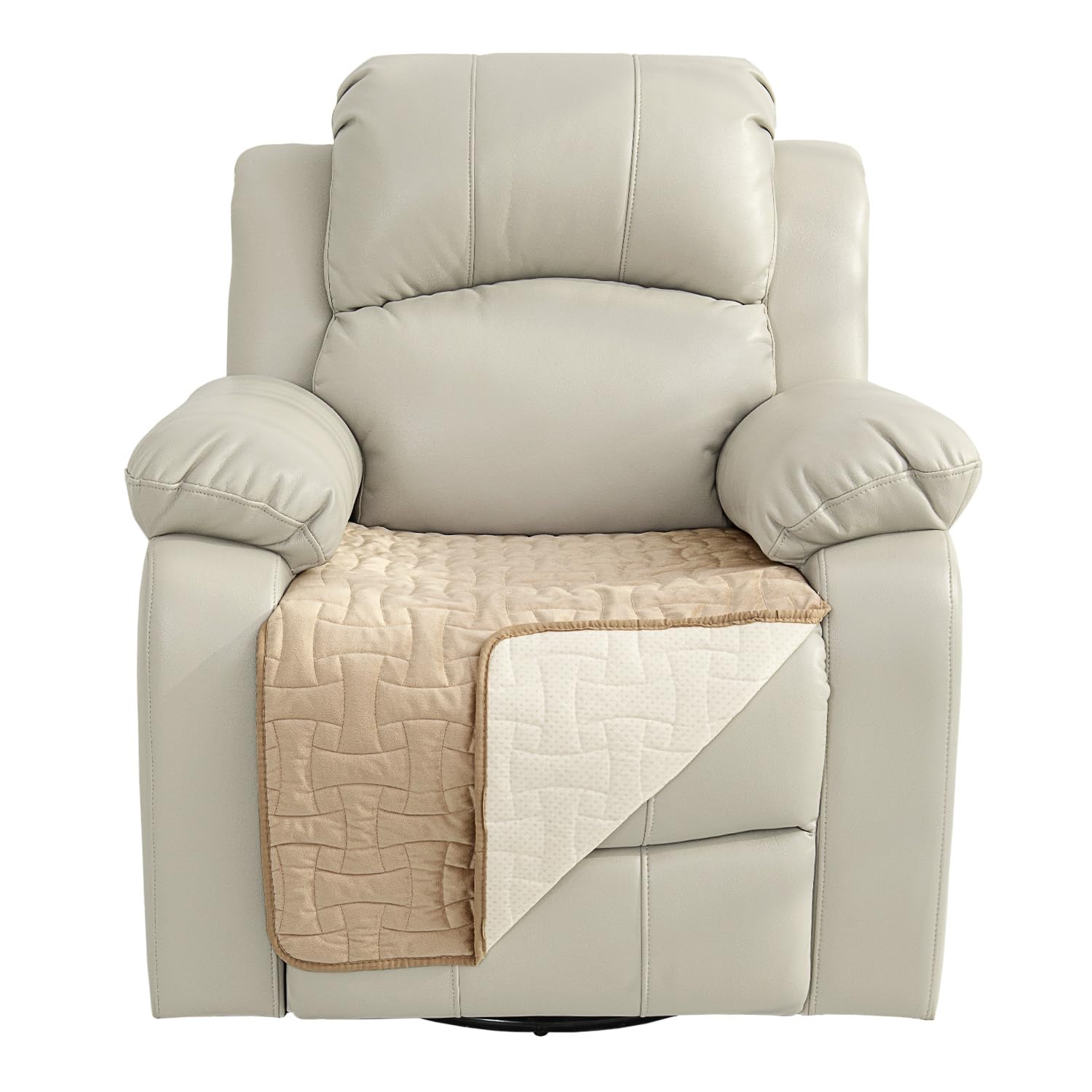 Premium Velvet Recliner Covers - Waterproof & Non-Slip Sofa Protector for Dogs & Cats - 23x38 Inch Beige Sectional Couch Cover (1 Piece) - Perfect for Pet Owners & Furniture Protection in Living Rooms