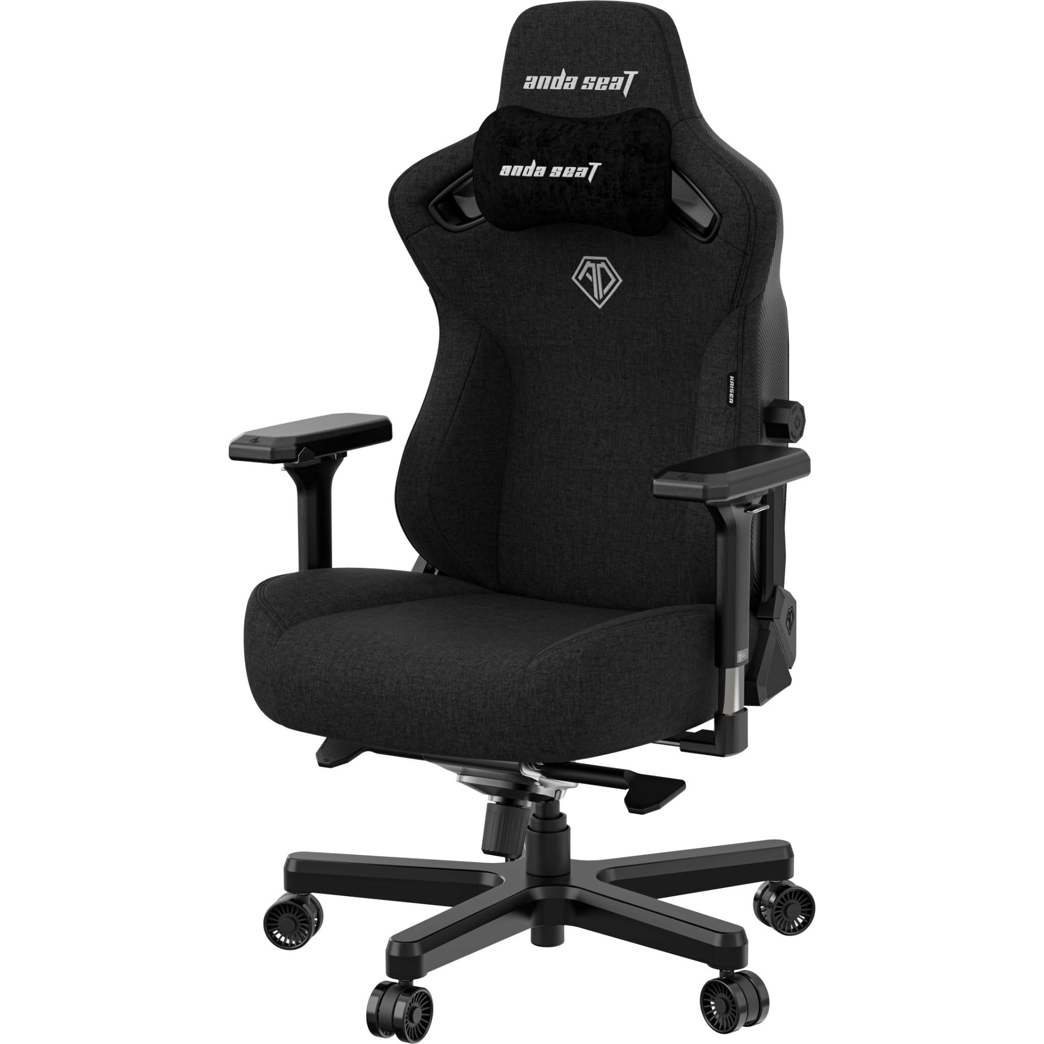 Anda Seat Kaiser 3 Series Premium Ergonomic Gaming Chair - Black Fabric (Large Size) for PC, Console & Office Use - Comfortable Racing Style Chair with Lumbar Support