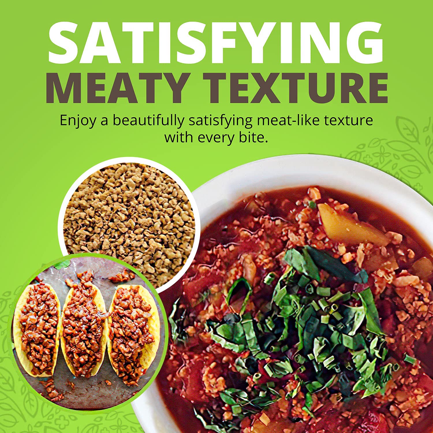 Hearty Plant Protein Crumbles - Unflavored, 8 oz (Pack of 6) | Pea-Based, Non-GMO, Gluten-Free, Low Fat & Sodium | Vegan Meat Substitute for Burgers, Tacos & Pasta Dishes