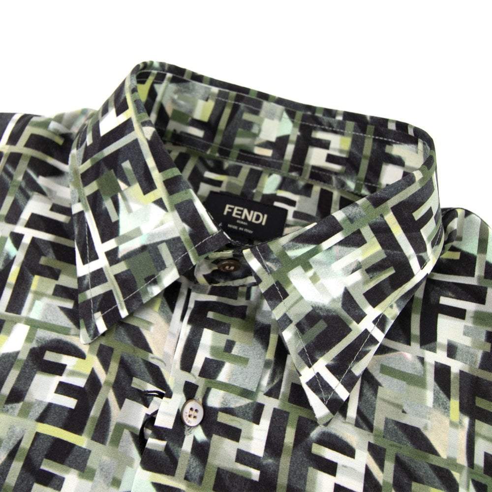 Fendi Camouflage FF Print Shirt for Men | Luxury Designer Casual Wear | Perfect for Street Style & Night Out