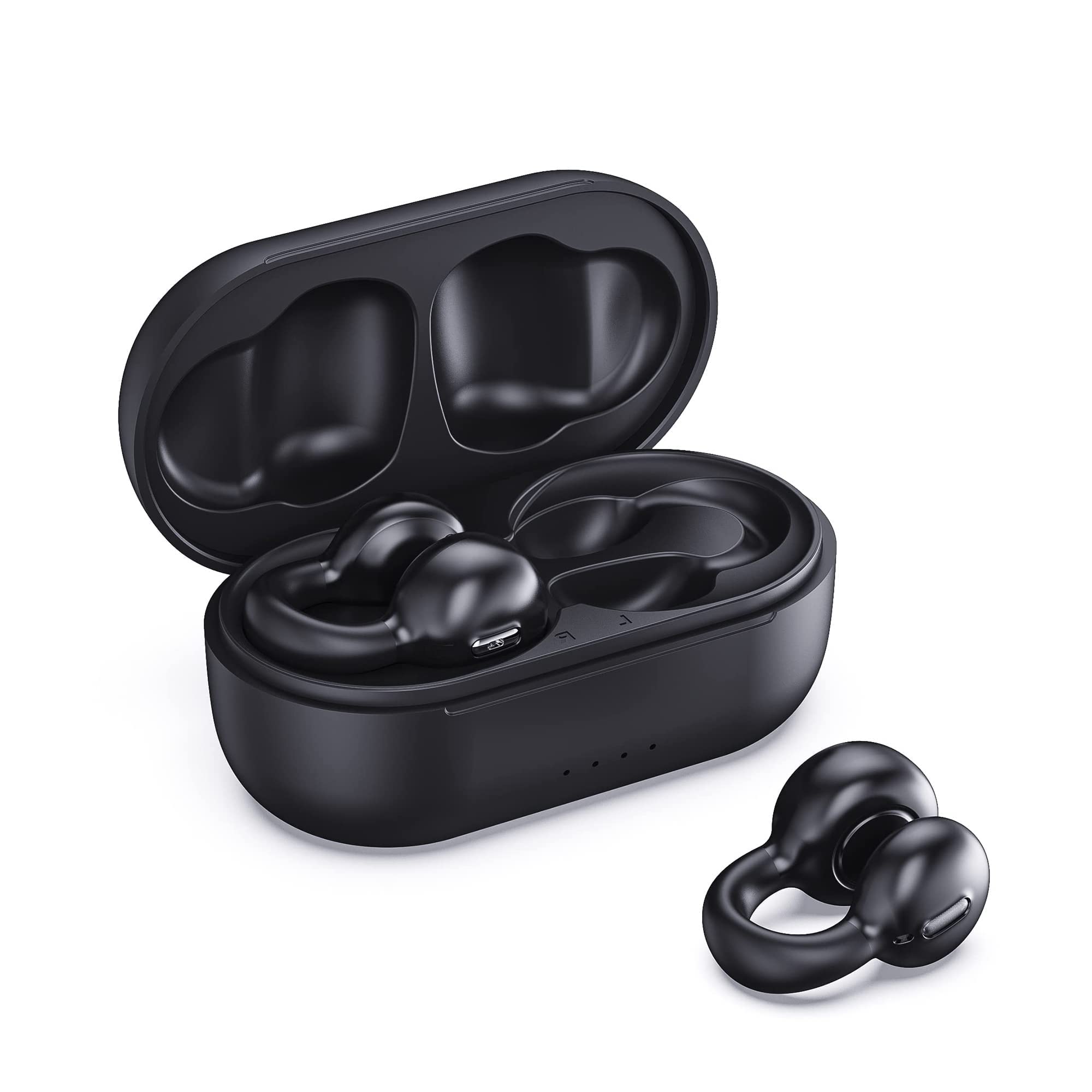Open Ear Clip Bone Conduction Headphones - Wireless Bluetooth Headset with Secure Fit, Sweatproof Design for Running, Cycling & Workouts - Ideal for Outdoor Sports & Office Use