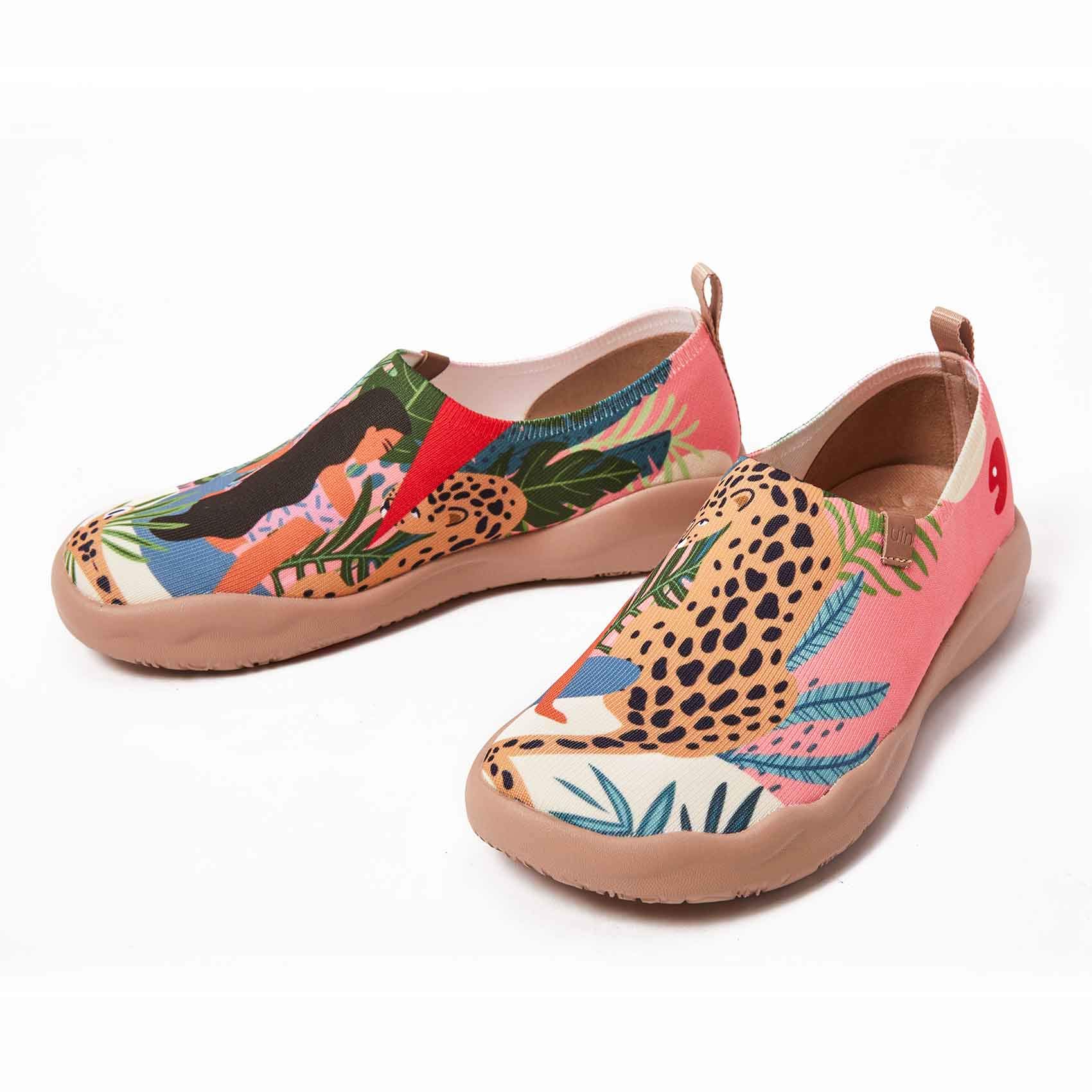 UIN Women's Lightweight Slip-On Knit Loafers - Artistic Constellation Painted Travel Shoes | Comfortable Casual Sneakers for Walking, Travel & Everyday Wear | Toledo Fashion Design