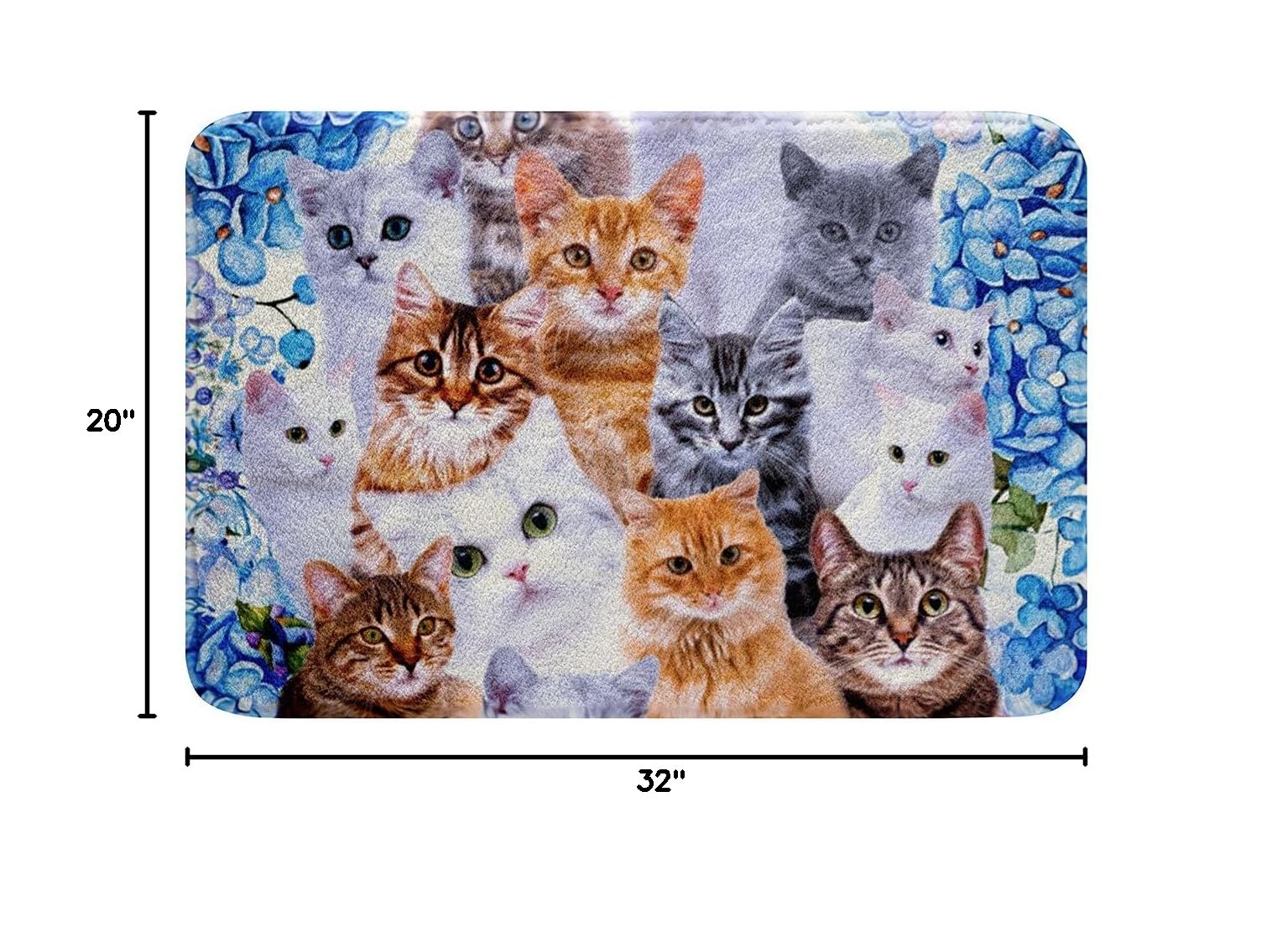 Non-Slip Cat Bath Mat - Super Soft Microfiber Fleece Bathroom Rug for Pet Lovers (20