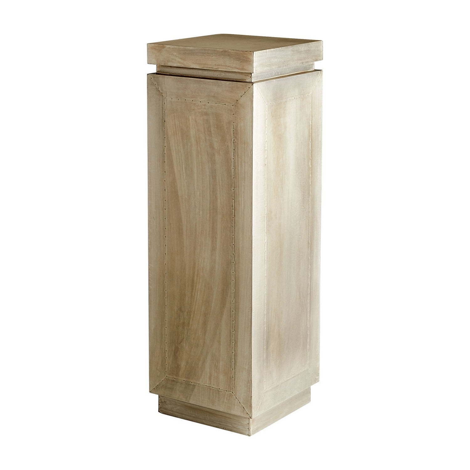 Cyan Design 11610 Anatolia Pedestal - Antique White Medium Size for Home Decor, Entryway, or Garden Display