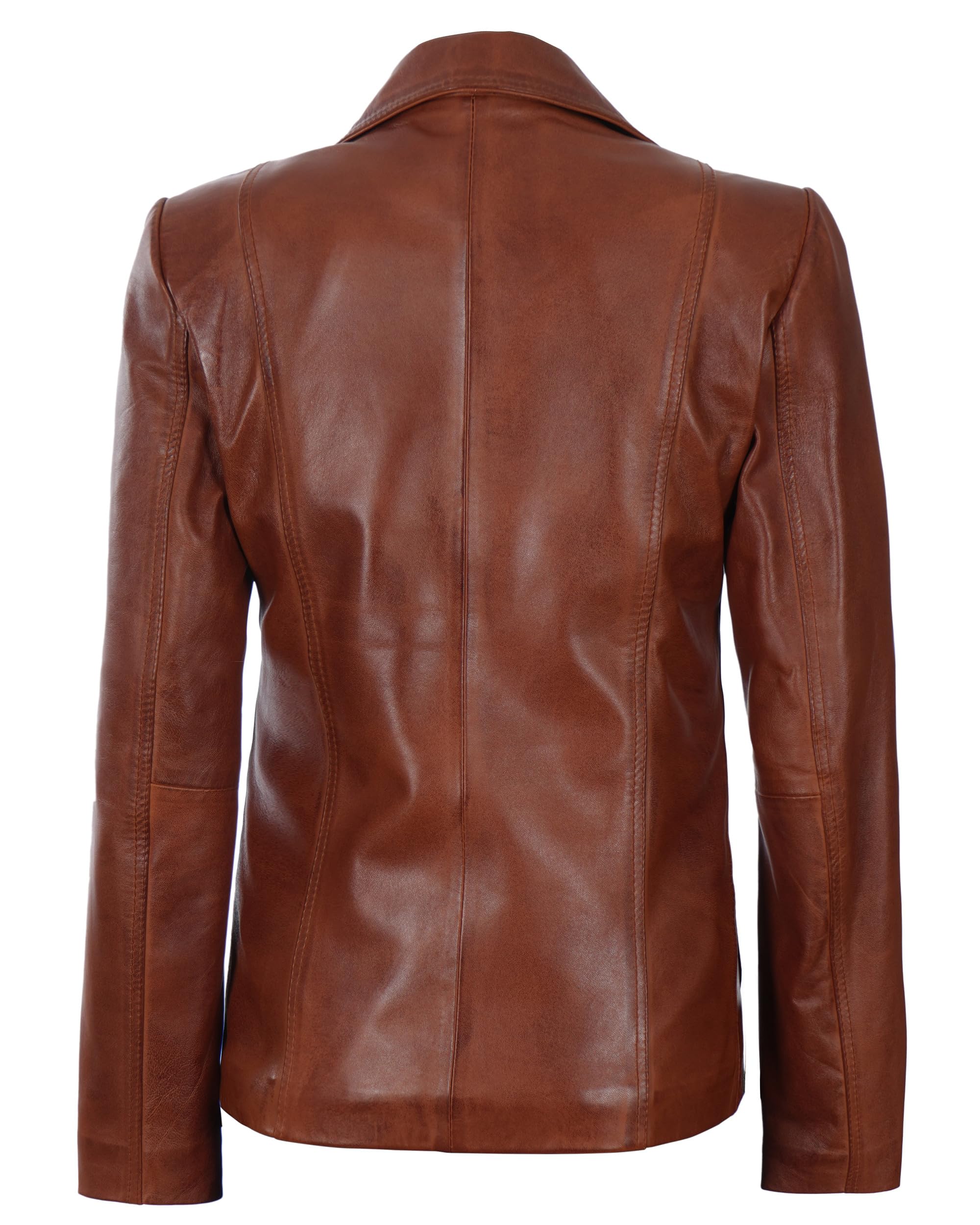 Blingsoul Women's Leather Blazer Jacket - Stylish Faux Leather Car Coat for Women | Perfect for Office, Business Meetings & Night Out