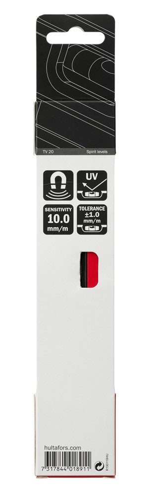 Hultafors Torpedo Spirit Level TV20 - High Precision Aluminum Bubble Level for Carpentry, Plumbing & DIY Projects - Perfect for Home Renovation and Construction Work