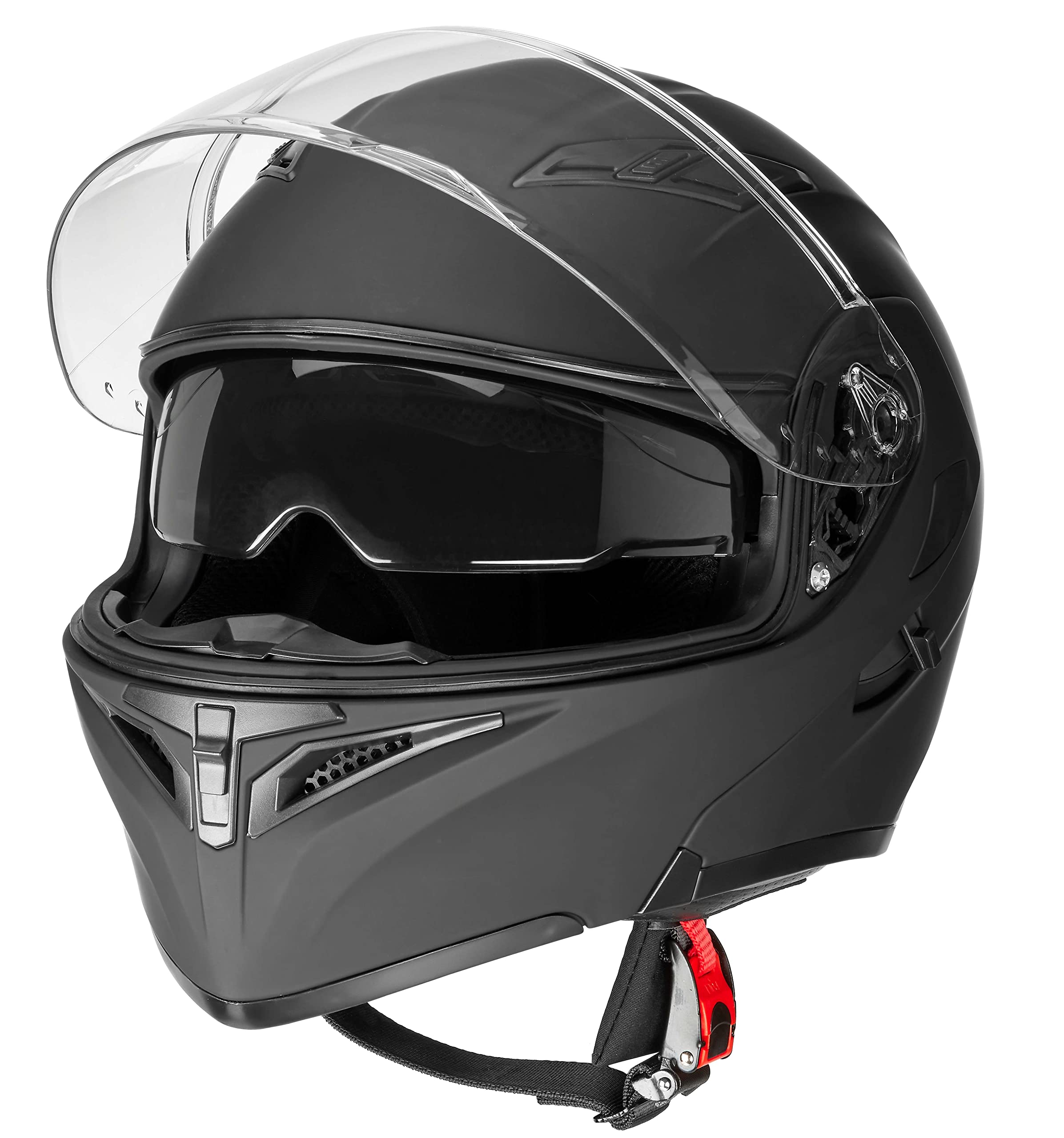 Rapido Boutique Collection Snowmobile & Motorcycle Dual Visor Flip-Up Modular Full Face Helmet - DOT Approved - for Winter Riding & Adventure Sports