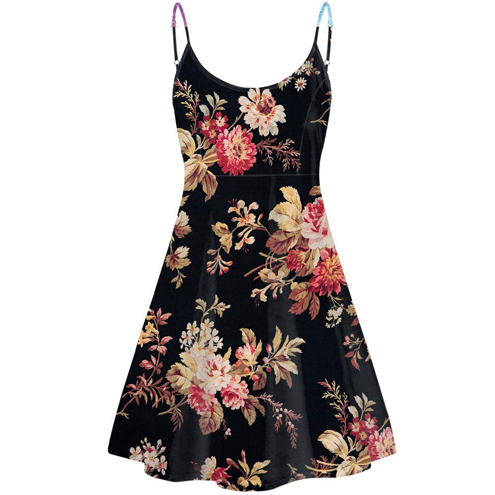 Coloranimal Women's Summer Sleeveless Casual Swing Dress - Flowy Loose Fit Beach Sundress for Vacation, Pool Party & Outdoor Activities