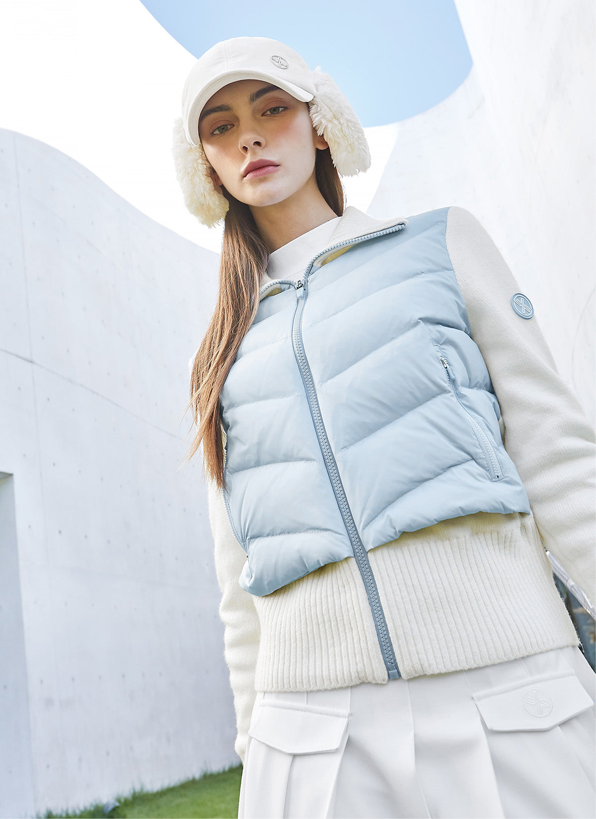 Women's Hybrid Knit Goose Down Jumper - Warm Winter Coat for Outdoor Activities & Casual Wear