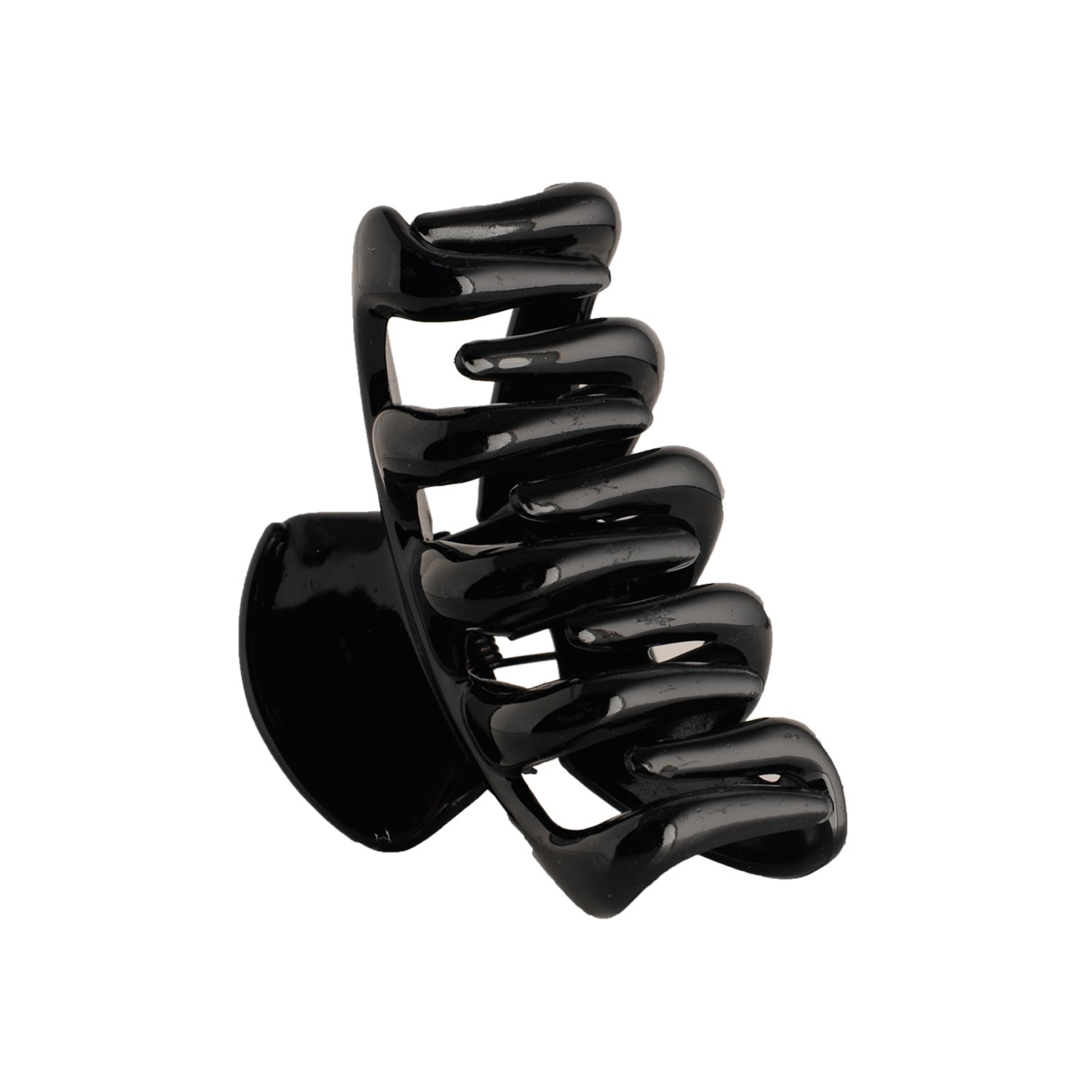 Stylish Geometric Acrylic Hair Clips for Women - Shiny Black Small Hair Claw Clips, Pack of 3 | Perfect for Casual Wear, Office, and Everyday Hairstyles