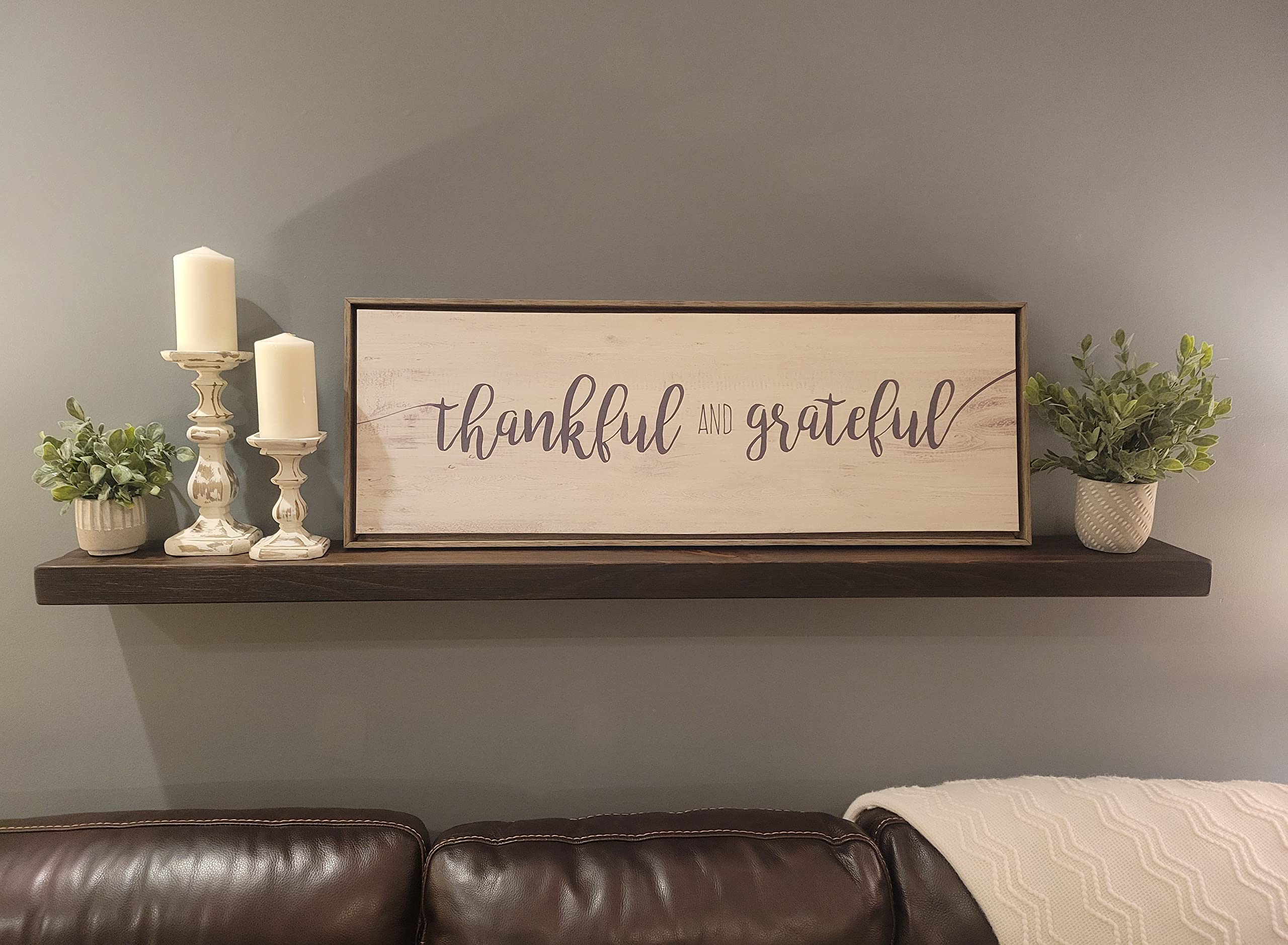 Joel's Antiques - 72 Inch Solid Wood Floating Shelves for Wall - Natural Wood Heavy Duty Rustic Fireplace Mantel & Bookshelf - Perfect for Living Room, Bedroom, Office Decor - Mocha Brown 72x10x2 Inches - Wall Mounted Shelf for Displaying Books, Photos, Plants and Home Decor