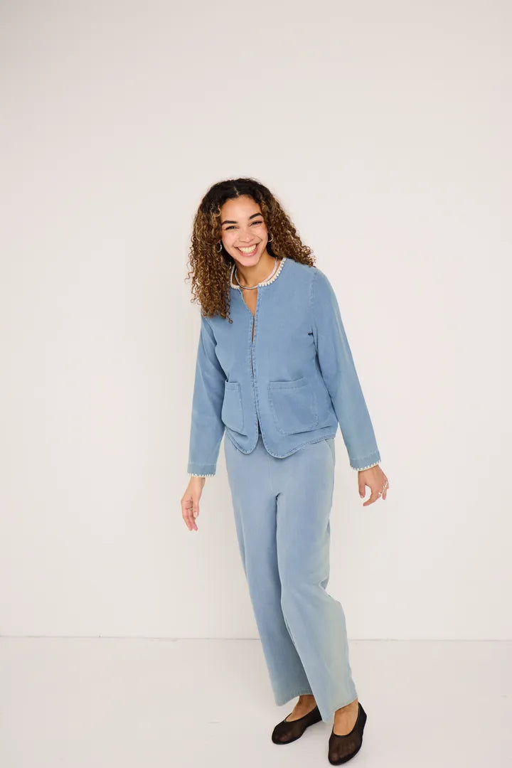 Stylish Ima Wide Leg Denim Pants - Light Wash High Waisted Comfortable Trousers for Women | Perfect for Casual Outings, Office Wear & Weekend Brunch