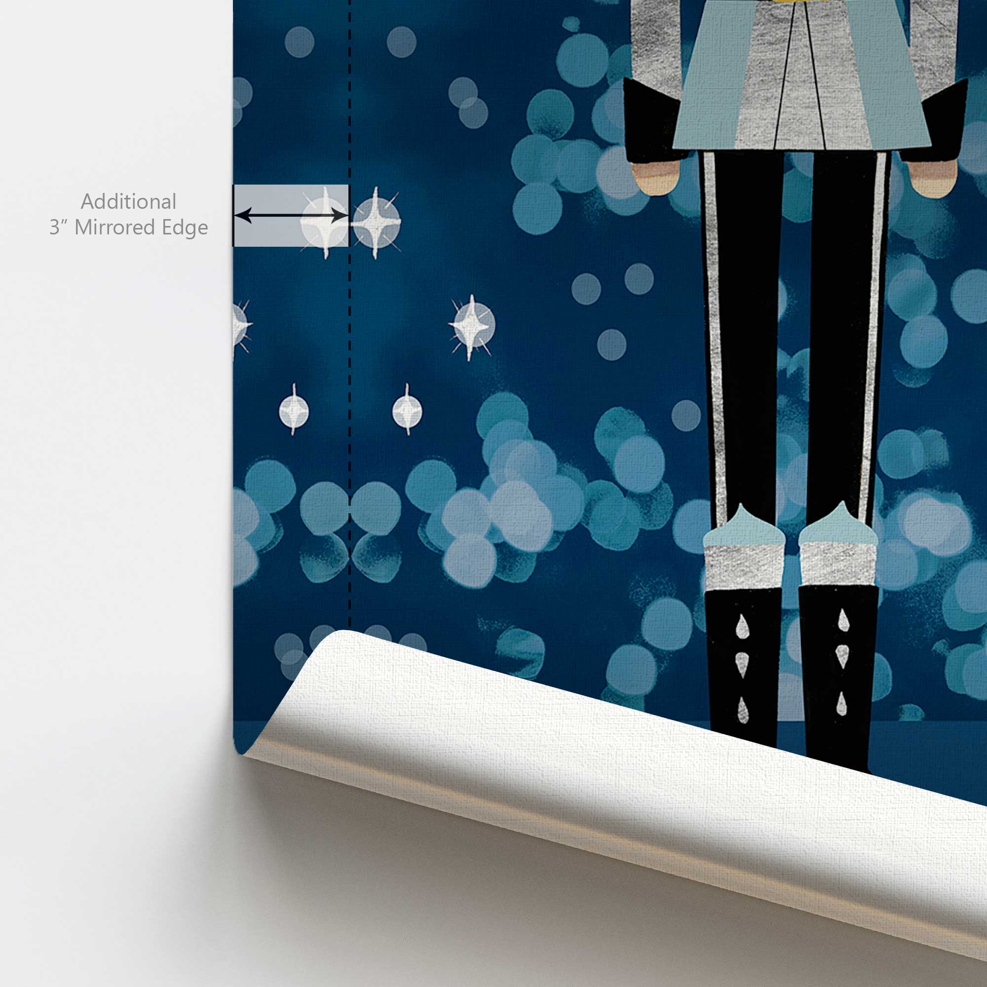 Blue Classic Nutcracker Canvas Print - Holiday Home Decor, Christmas Wall Art for Living Room & Bedroom