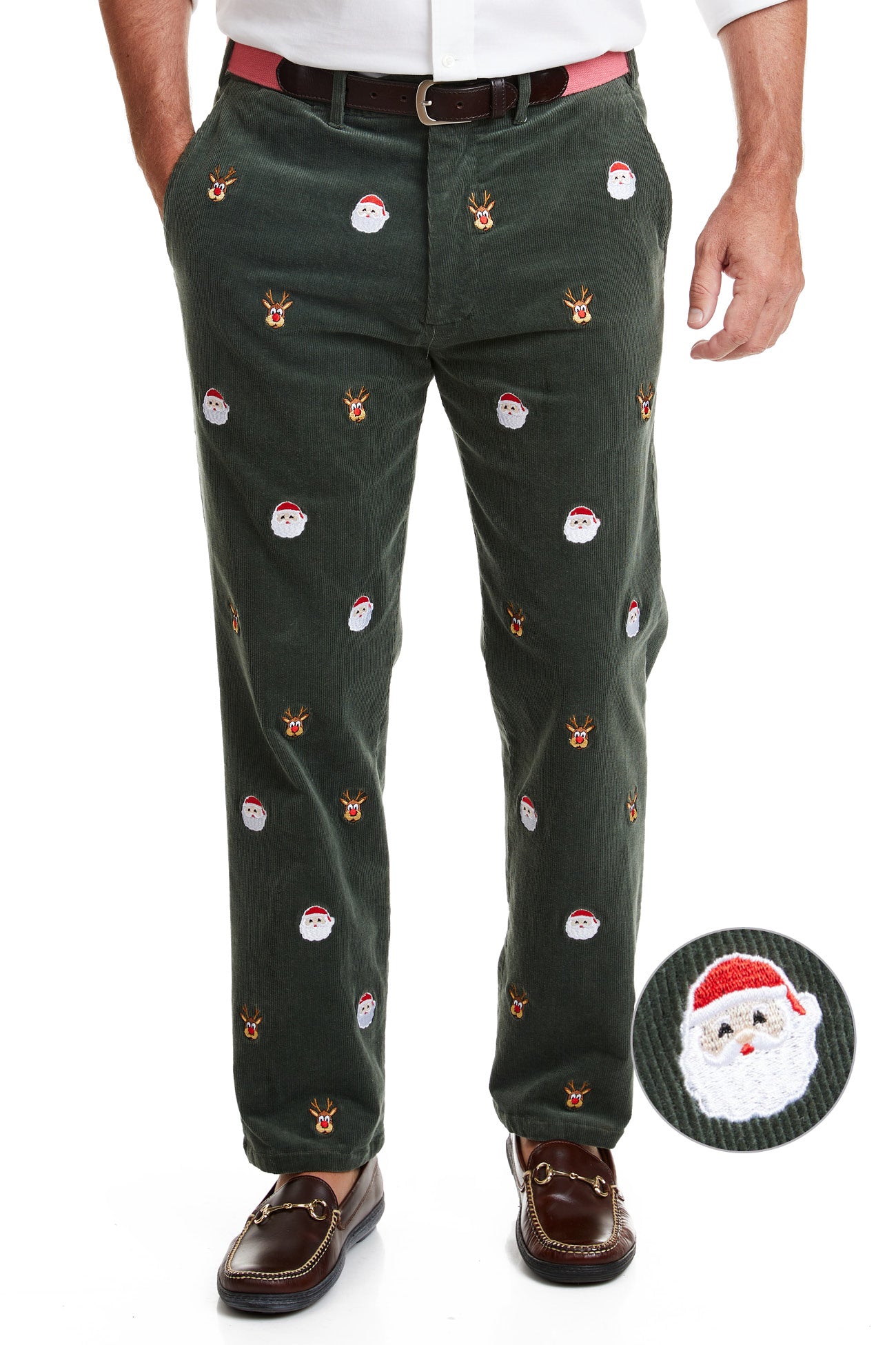 Beachcomber Corduroy Pants for Women - Olive Green Casual Trousers | Christmas Night Edition | Perfect for Holiday Parties & Winter Outfits