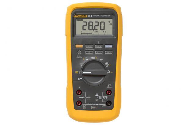 Fluke 28 II True RMS Digital Multimeter - IP67 Waterproof, Shockproof Industrial Electrical Tester for HVAC, Automotive & Field Service Technicians