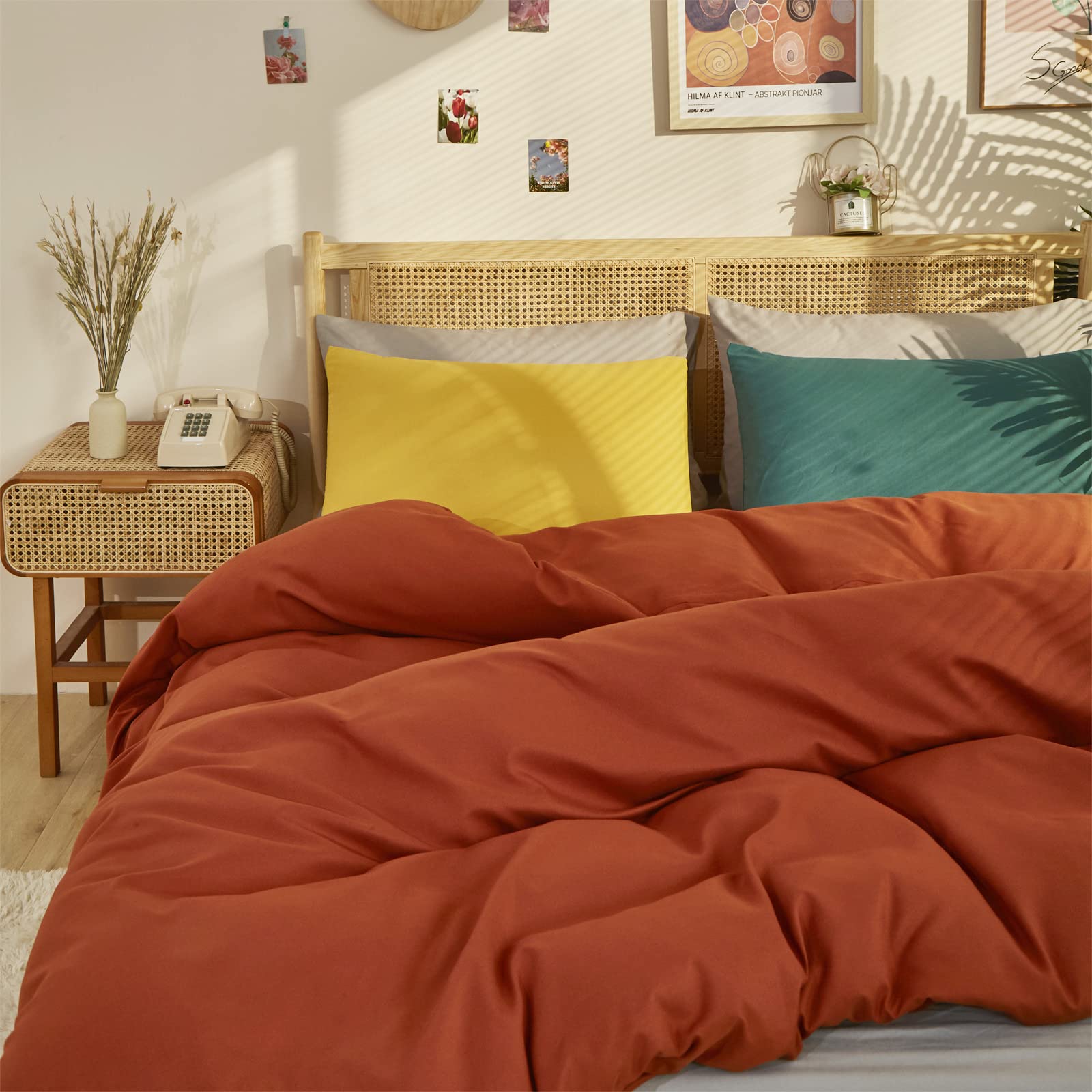 Premium Cottonight Burnt Orange Comforter Set - California King Size, Soft Breathable Caramel Bedding with Rust & Terracotta Accents - Cozy Quilted Blanket for Women & Men - Perfect for Master Bedrooms, Guest Rooms & Winter Warmth