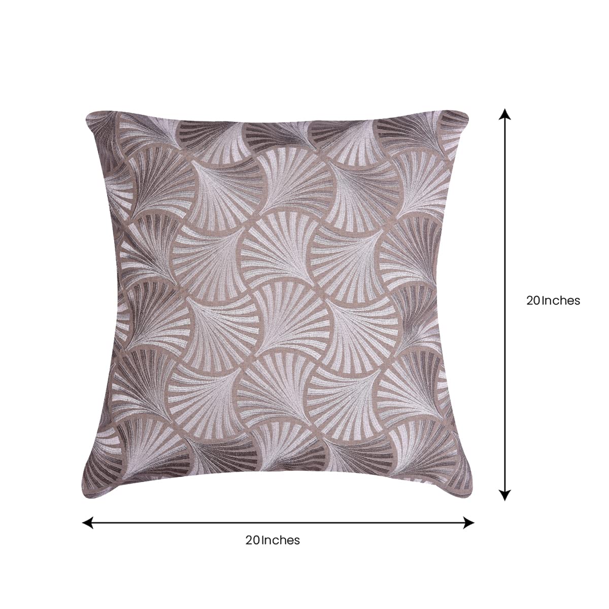 Decozen Embroidered Zipper Pillow Covers Set of 4 - 20x20 Inches Beige Brown Throw Pillow Cases for Sofa, Couch, Bed & Home Decor - Perfect for Living Room, Bedroom & Office Styling