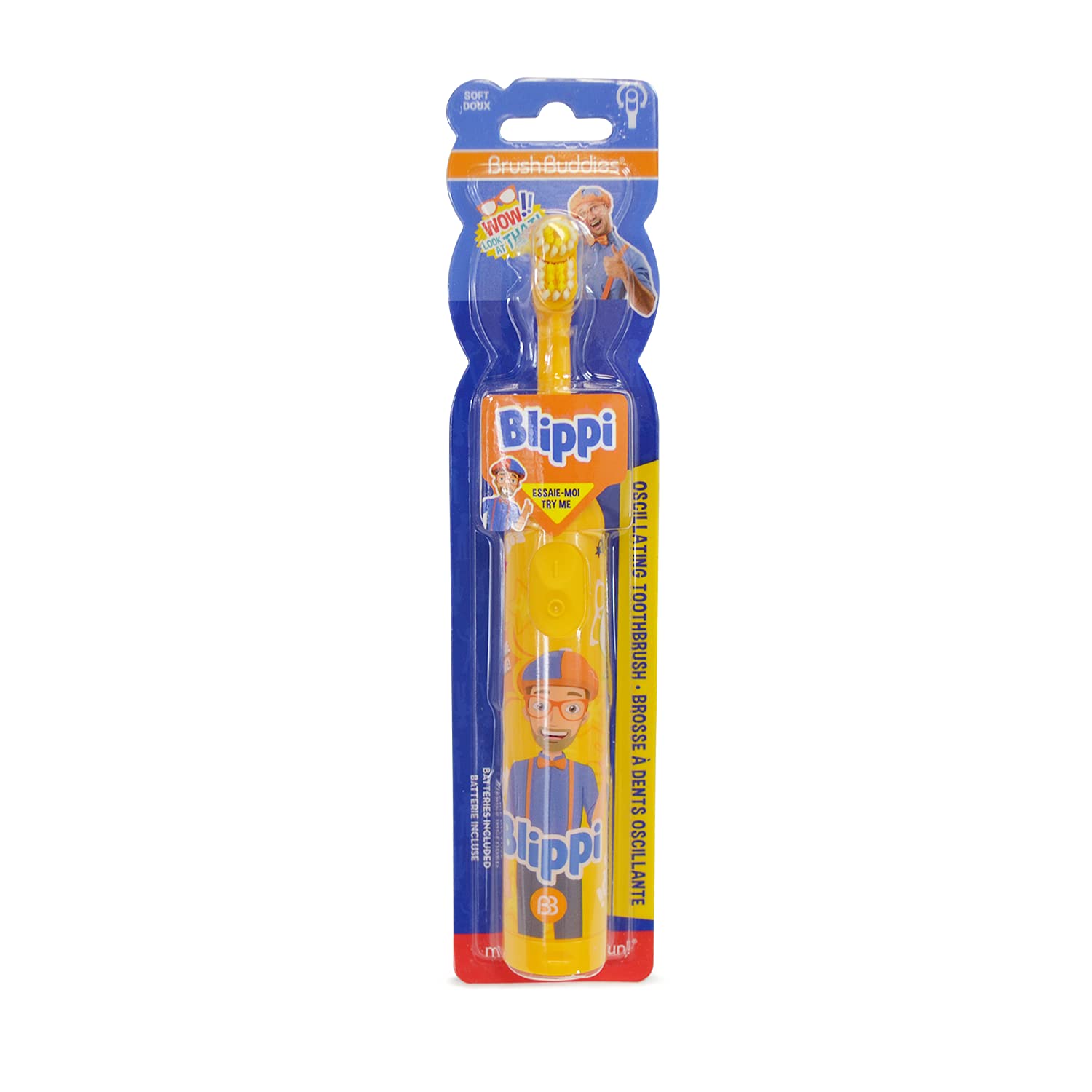 Blippi Electric Toothbrush for Kids 4-7 Years - Rechargeable Battery-Powered Toothbrush with Soft Bristles - Fun & Effective Oral Care for Toddlers - Perfect for Home, Travel & Daily Brushing Routine