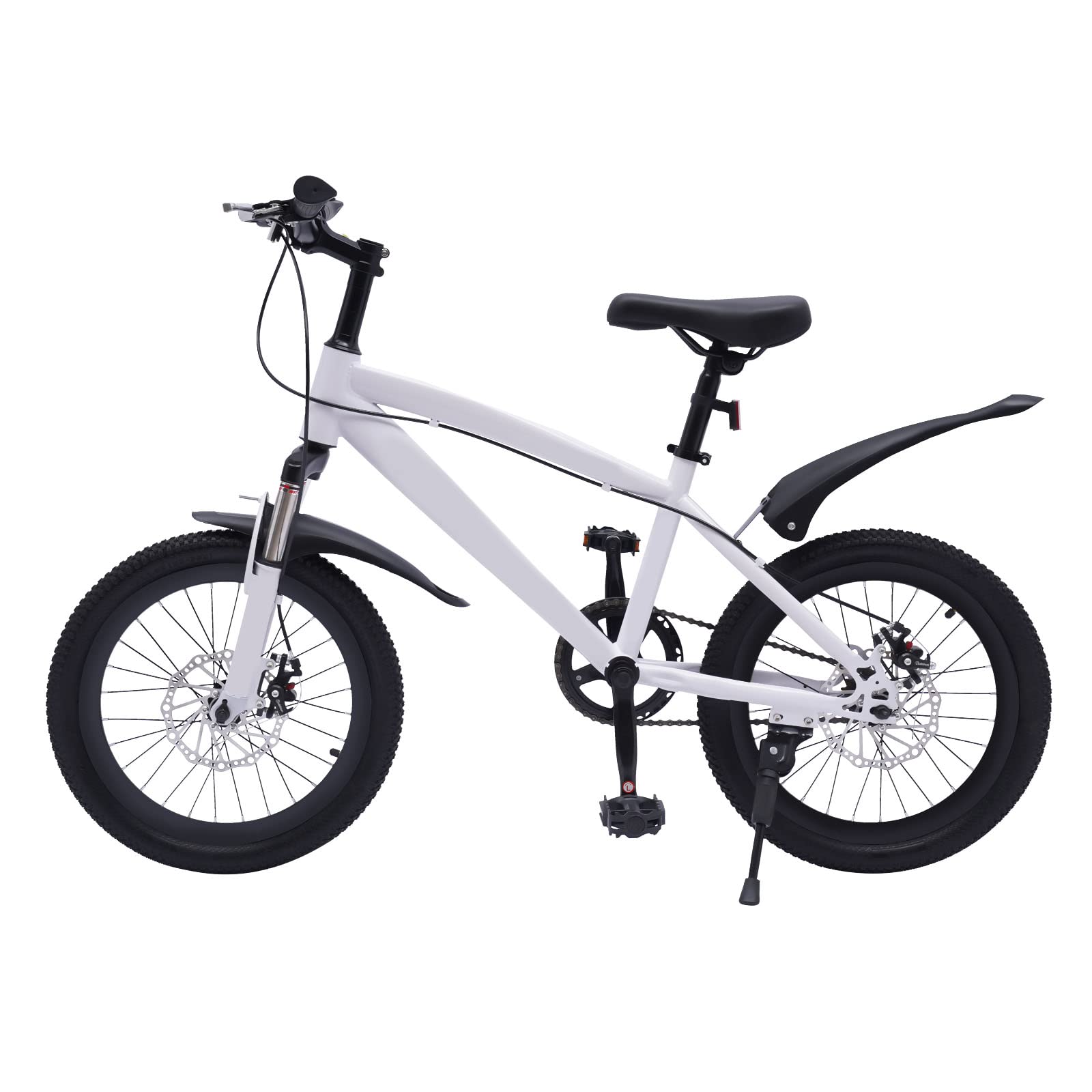 MEHOOSPVN 18 Inch Kids Bike for Boys & Girls Ages 5-9 - Lightweight Alloy Carbon Steel Mountain & City Bicycle with Disc Brake, Tire Pump & LED Flashlight - Perfect for Outdoor Adventures, Commuting & Neighborhood Riding