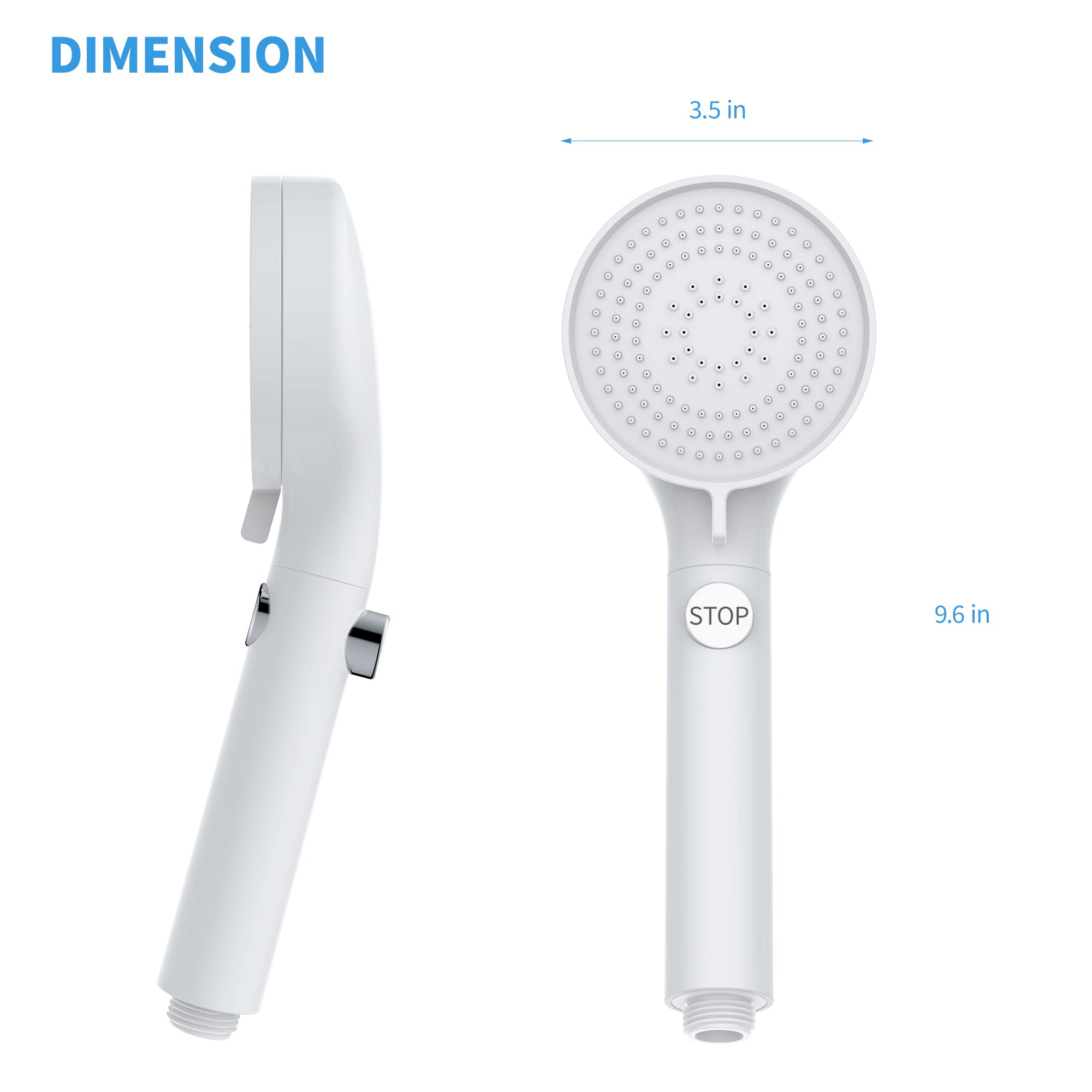 High Pressure RV Shower Head with Hose - for Travel Trailers & Boats