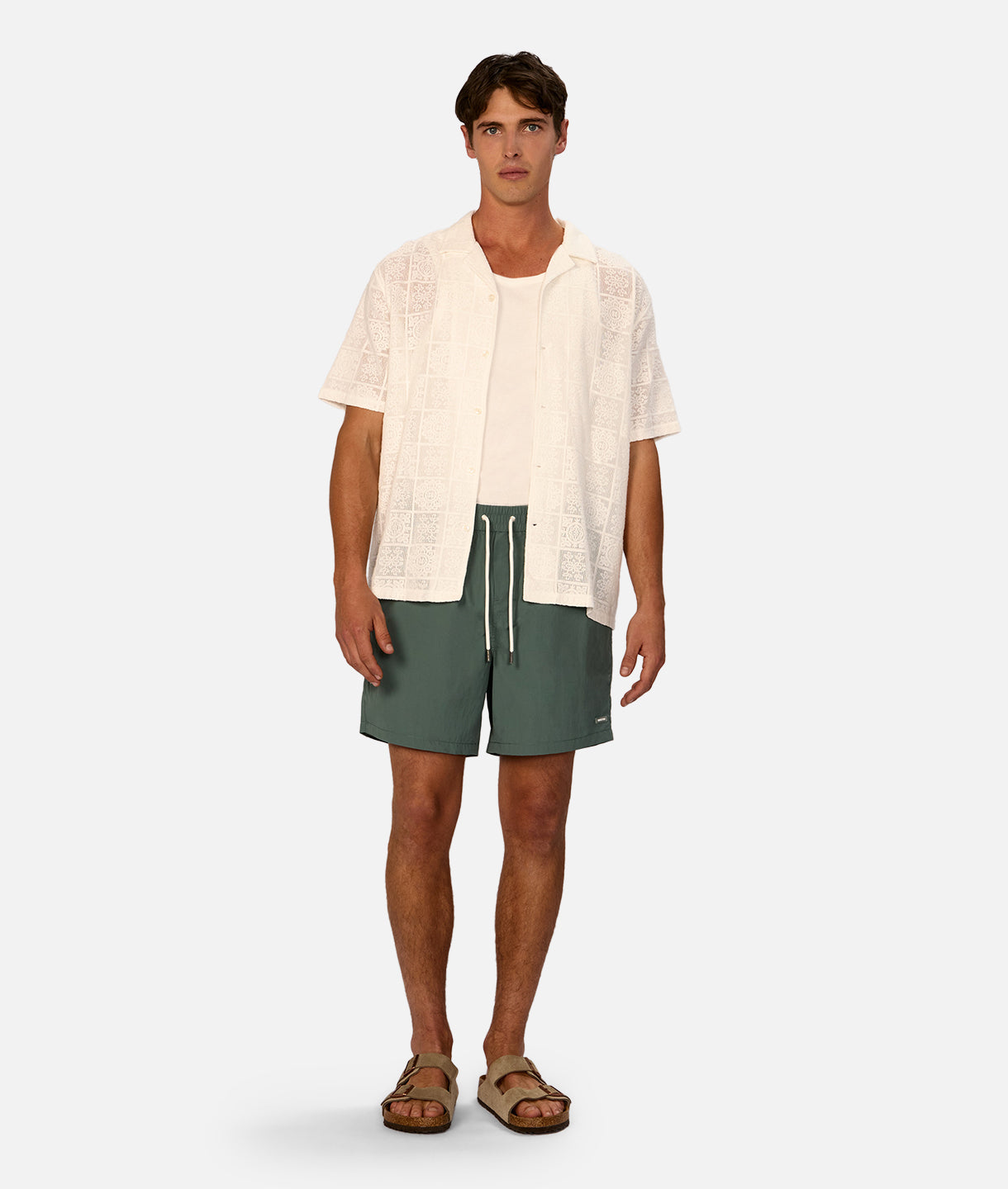 Premium Short Sleeve Mercado Shirt for Men - Soft Cream Cotton Casual Tee - Perfect for Summer Outings, Beach Trips & Weekend Relaxation