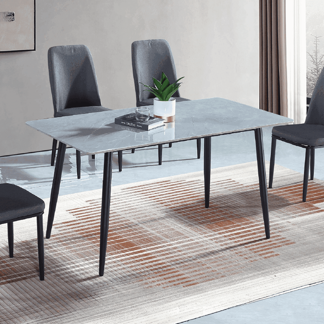 Giuseppe 47 Inch Round Ceramic Dining Table - Modern White Kitchen Table for Small Spaces, Perfect for Breakfast Nook, Apartment Dining, and Cozy Family Meals