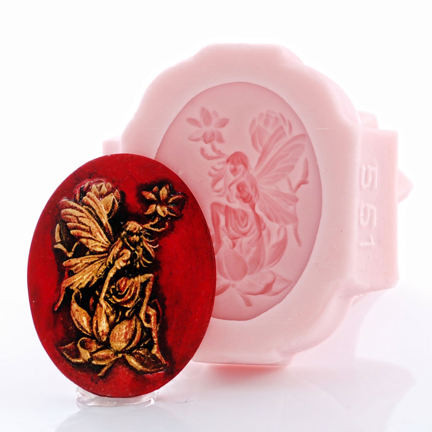 Fairy Cameo Silicone Mold - Food Safe for Fondant, Chocolate, Candy, Resin, Polymer Clay - DIY Jewelry & Craft Making - Perfect for Cake Decorating, Candy Making, and Handmade Jewelry Designs