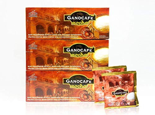 Premium Gano Excel Mocha Coffee with Ganoderma Lucidum Extract - 3 Pack (30 Servings) | Immune Support & Energy Boost | Perfect for Morning Routine, Office Work & Travel
