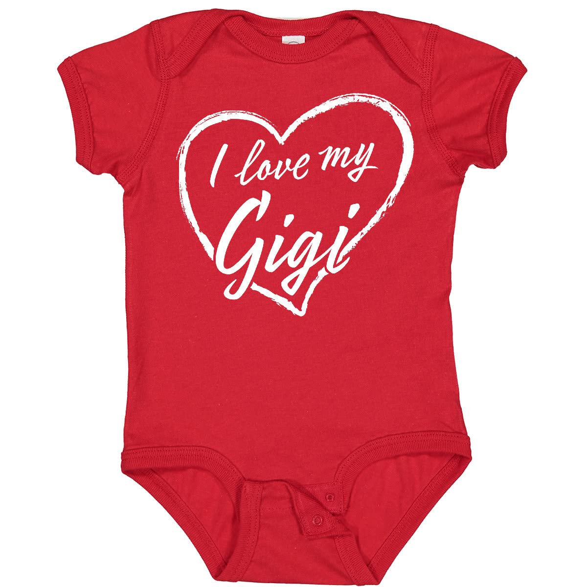 Inktastic I Love My Gigi White Chalk Heart Baby Bodysuit - Cute Outfit for Grandparents Day, Family Photos & Baby Shower Gifts