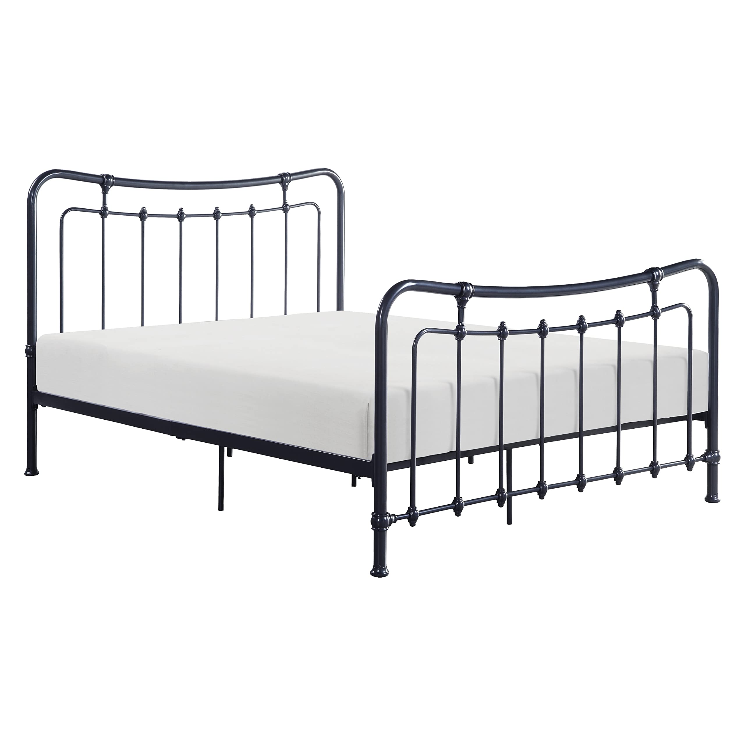 Lexicon Terra Metal Platform Bed Frame - Queen Size, Gunmetal Finish - Sturdy & Modern Design for Bedroom, Guest Room, or Dorm