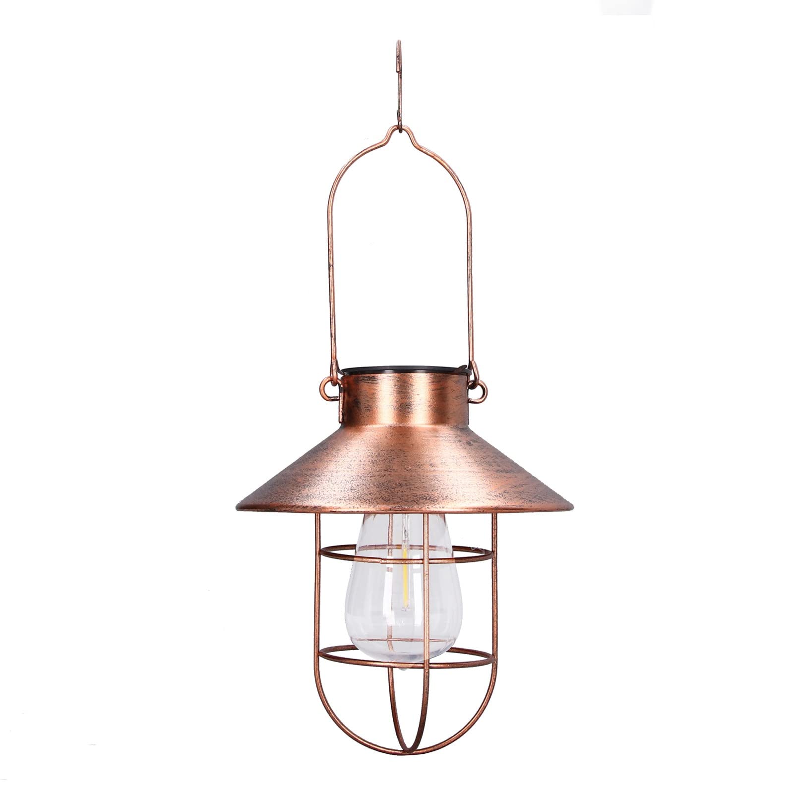 Okuyonic Solar Hanging Light - 600mAh Outdoor Retro Lantern with Iron Frame & Switch Control - Perfect for Garden, Porch, Patio, Backyard & Pathway Lighting