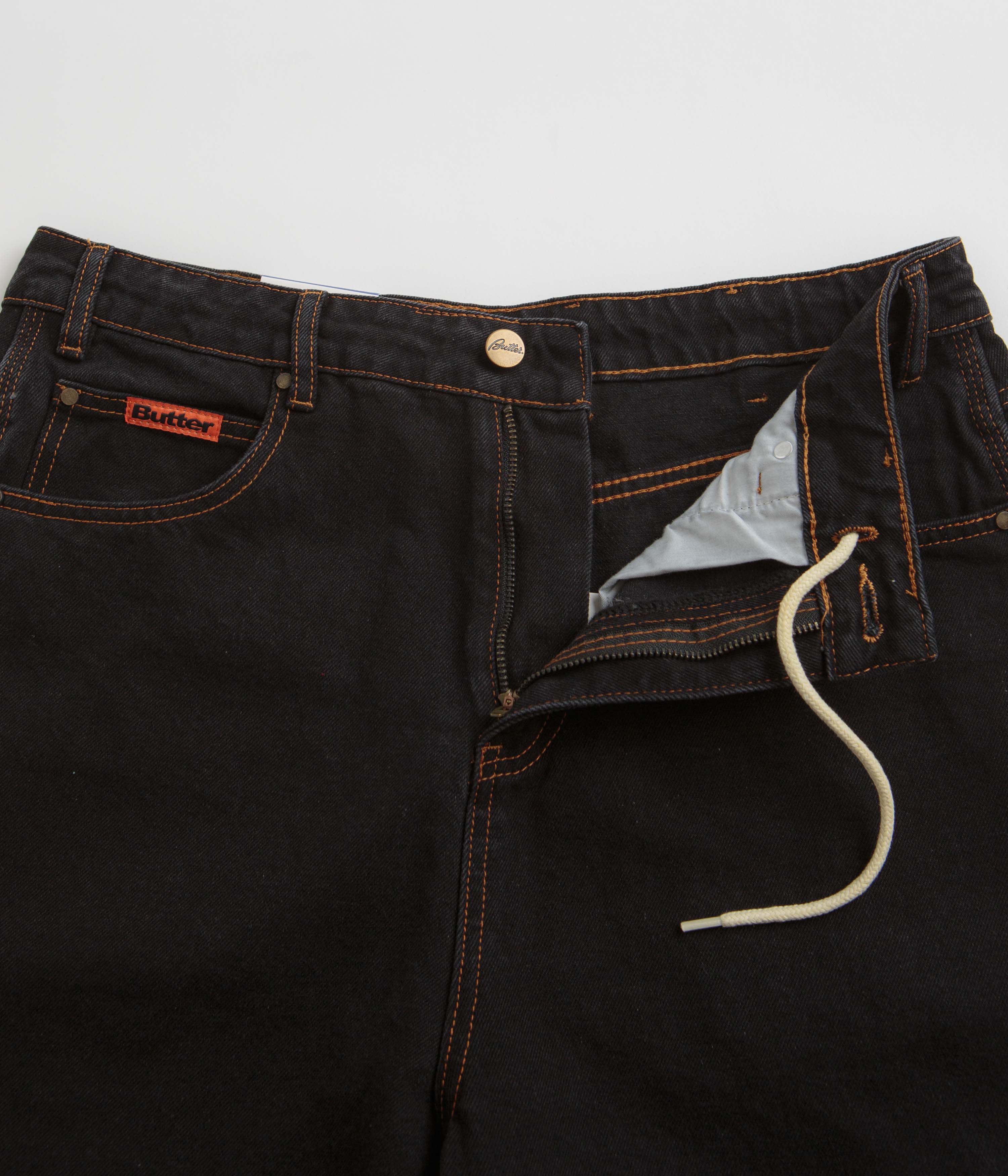 Butter Goods Baggy Denim Shorts for Men - Washed Black Distressed Denim Shorts | Casual Streetwear, Summer Outfits & Beach Style