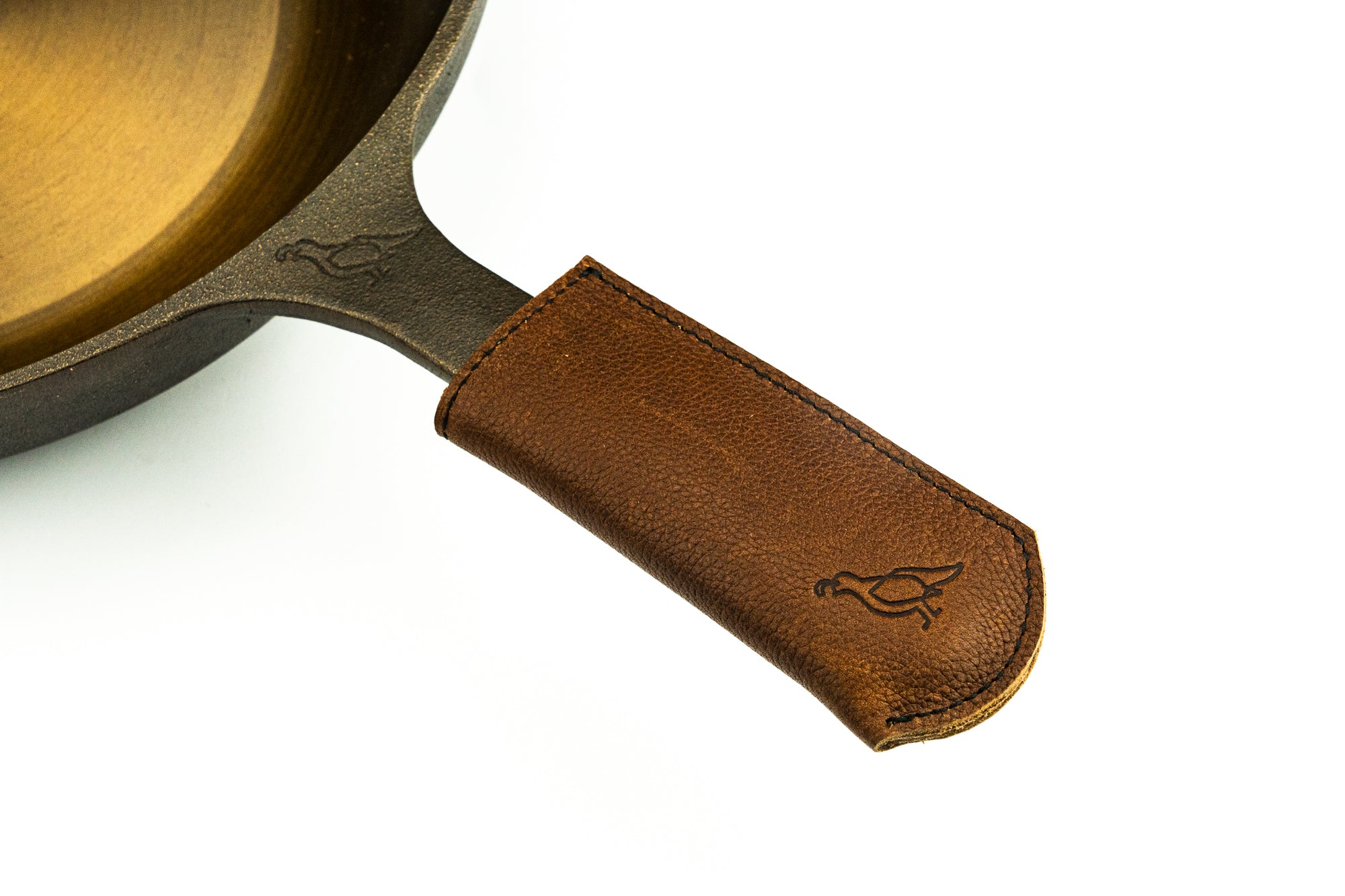 Premium Smithey Leather Skillet Sleeve - Heat-Resistant Handle Cover for Cast Iron Pans - Perfect for Cooking, Grilling & Kitchen Safety