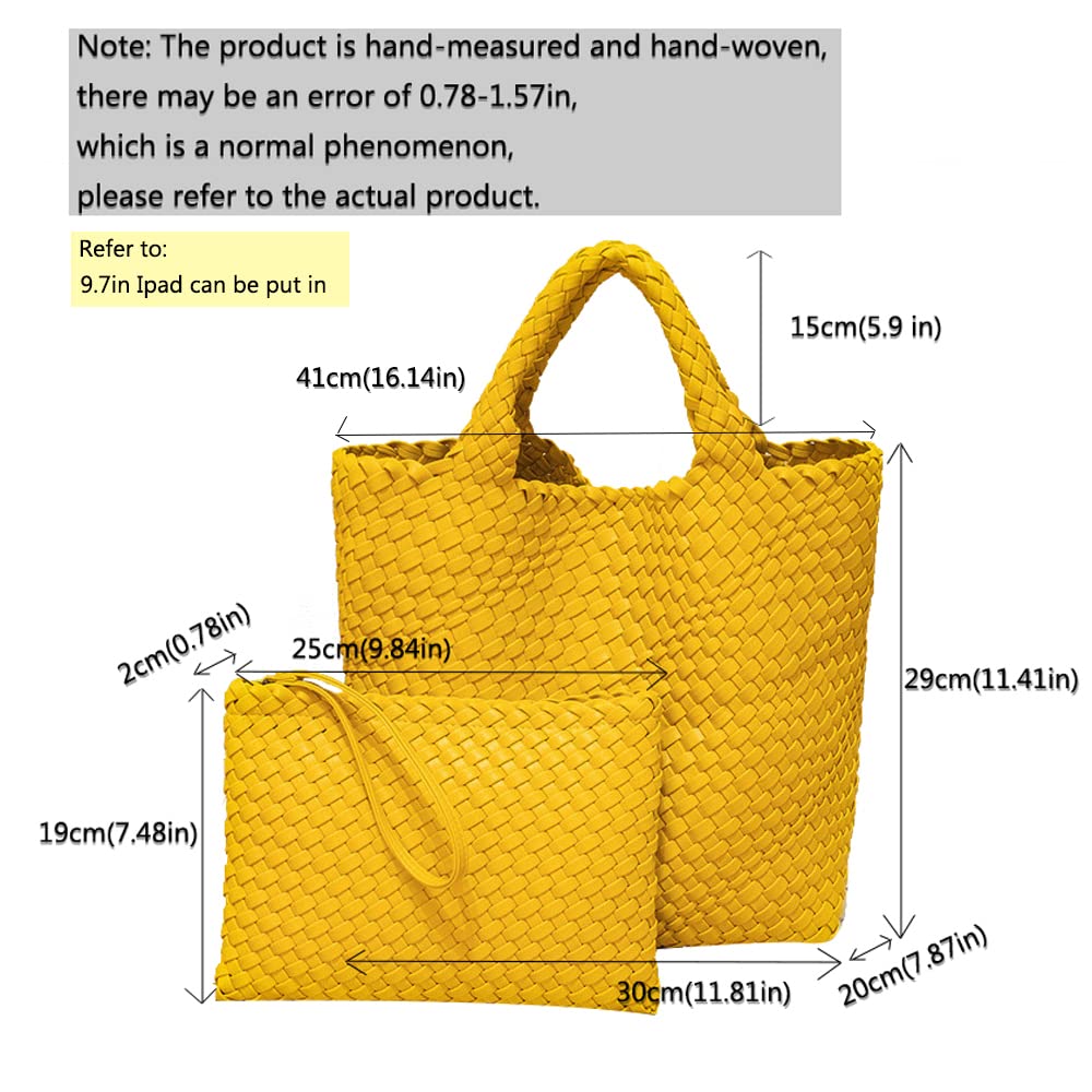 JINMANXUE Women's Fashion Woven Tote Bag - Large Capacity Shopper Bag for Travel, Work & Daily Use - Stylish Shoulder Handbag Purse for Women