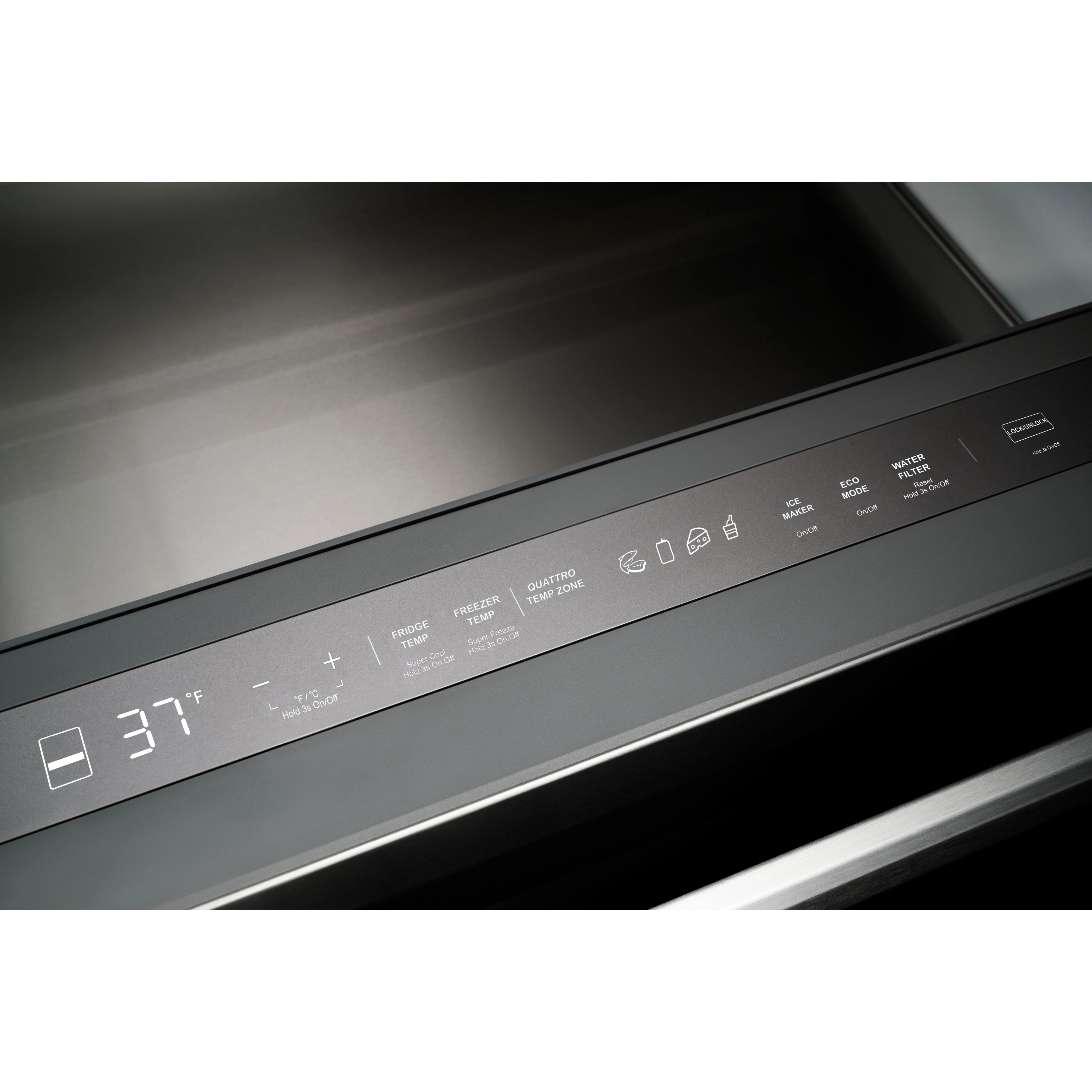 Bertazzoni 36 Inch 21.6 cu.ft French Door Refrigerator with 4 Doors - Stainless Steel Energy Star Rated for Modern Kitchen & Open Concept Living Spaces