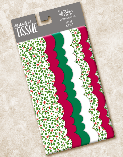 Festive Scalloped Tissue Paper for Gift Wrapping, Party Decorations & Crafting - Red & Green Holiday Design