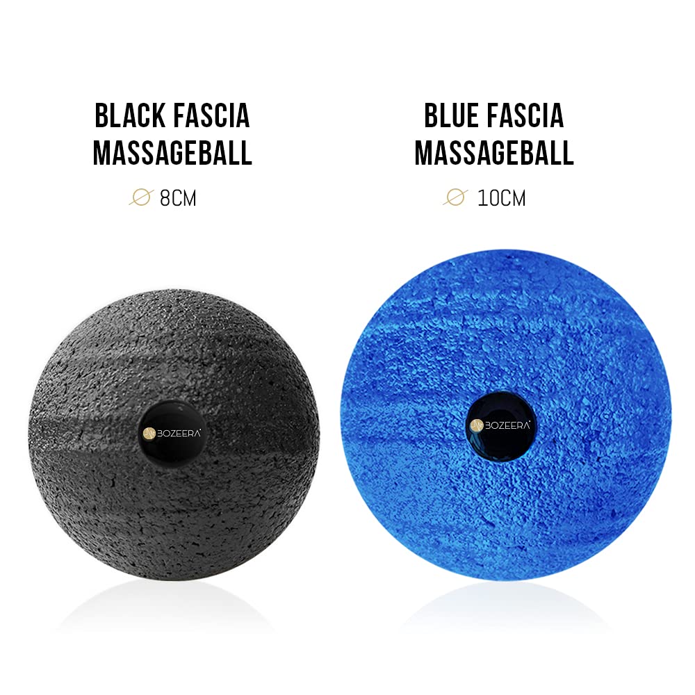 Premium Massage Balls Set of 2 (8cm & 10cm) - Deep Tissue Therapy for Back, Neck, Foot & Muscle Pain Relief - Includes Video Guide, Instruction Booklet & Storage Bag - Perfect for Home, Office & Gym Recovery