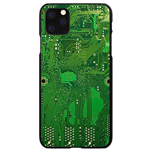 Green Circuit Board Image On Black Case