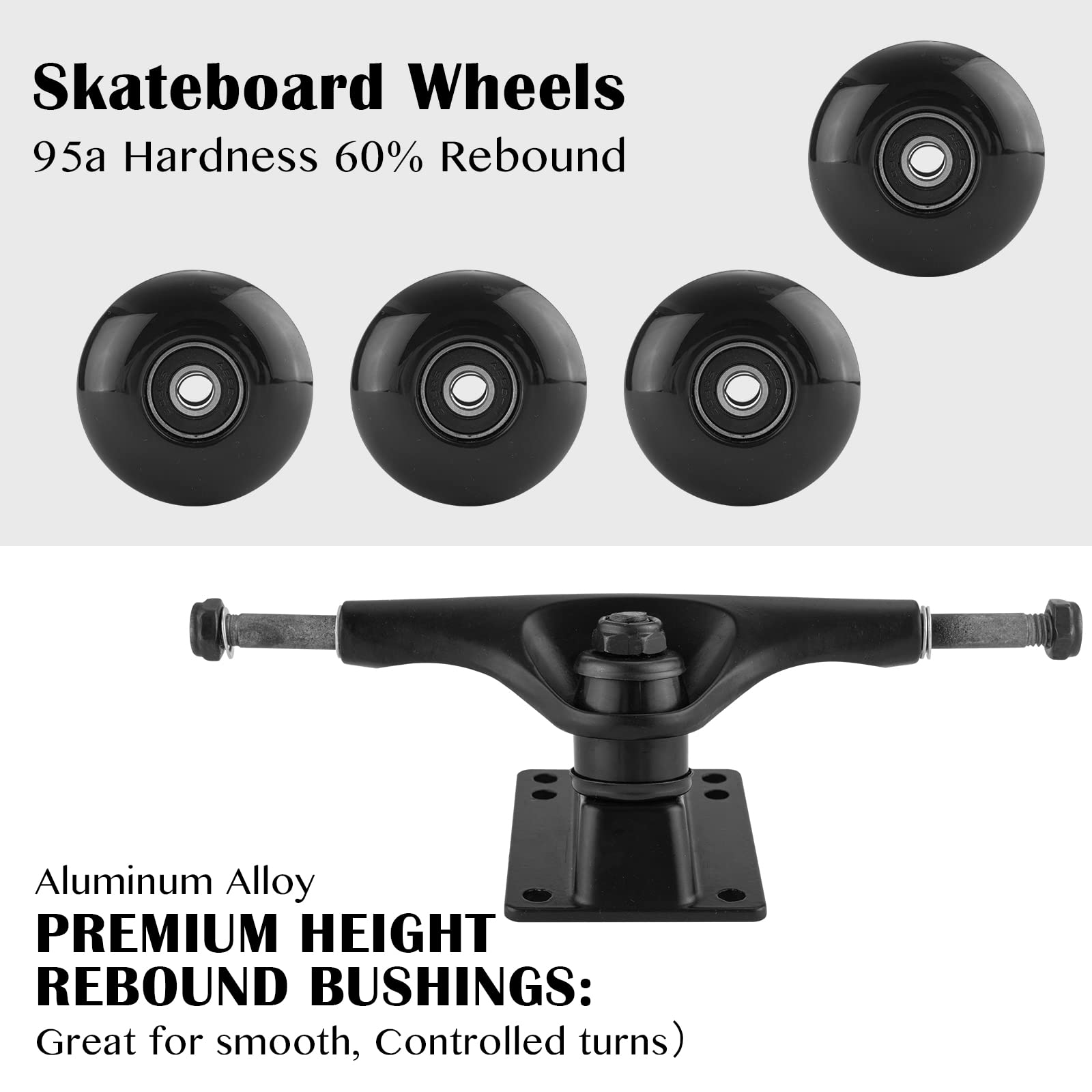 Premium Skateboard Tools & Wheels Set - Complete Skate Maintenance Kit for Smooth Rides - Perfect for Street Skating, Park Tricks & Longboard Cruising