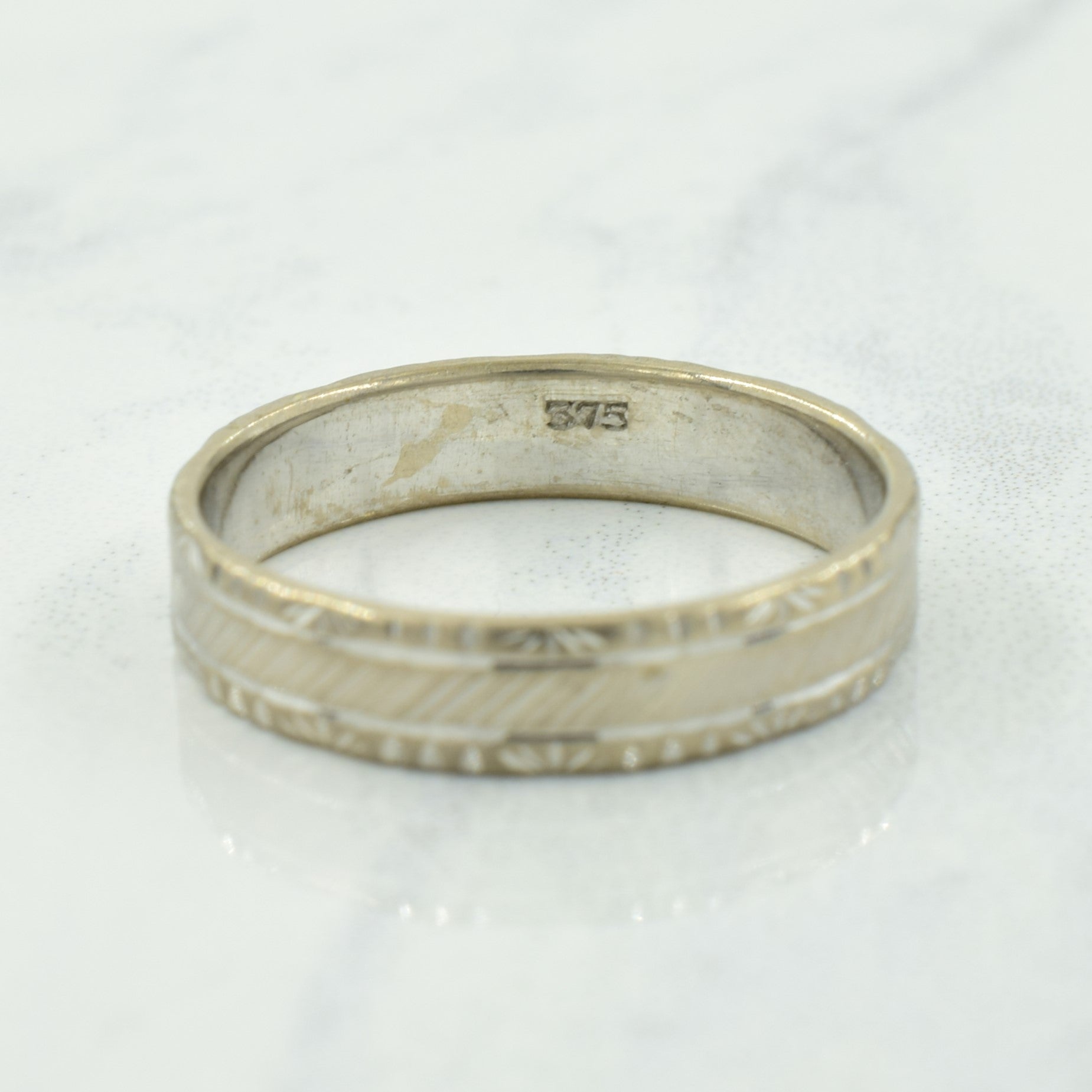 9K White Gold Wedding Band Ring - Size 6.25 - Perfect for Engagement, Anniversary & Bridal Jewelry Gifts