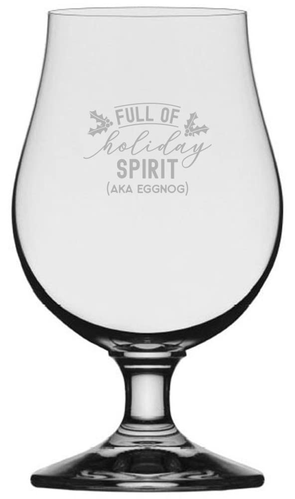 13.25oz Iona Christmas Beer Glass - Holiday Eggnog & Cheers