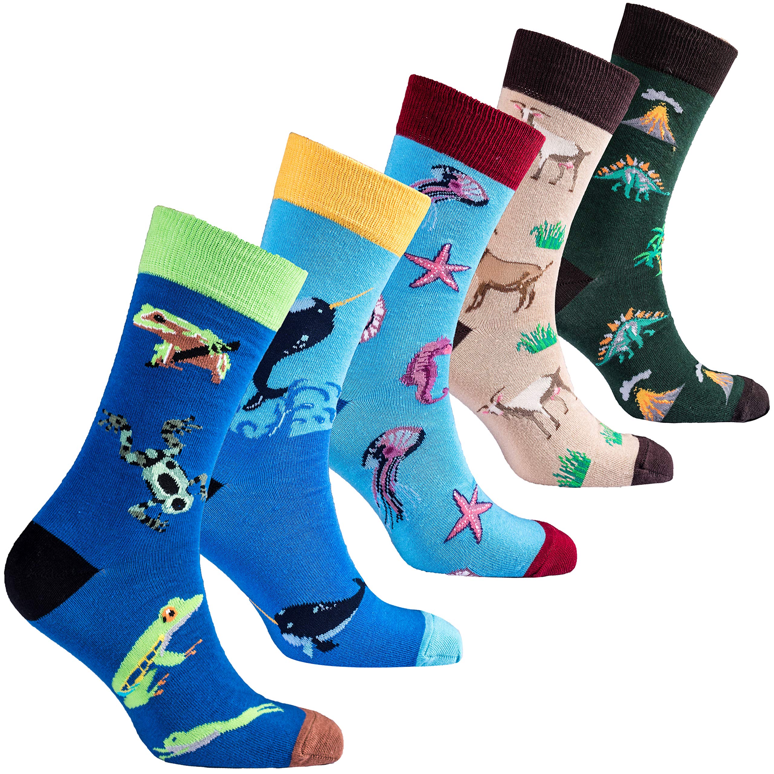 Men's 5-Pack Colorful Cotton Novelty Dress Socks Gift Set - Soft Comfortable Luxury Socks for Work, Party & Casual Wear - Perfect Gift for Him