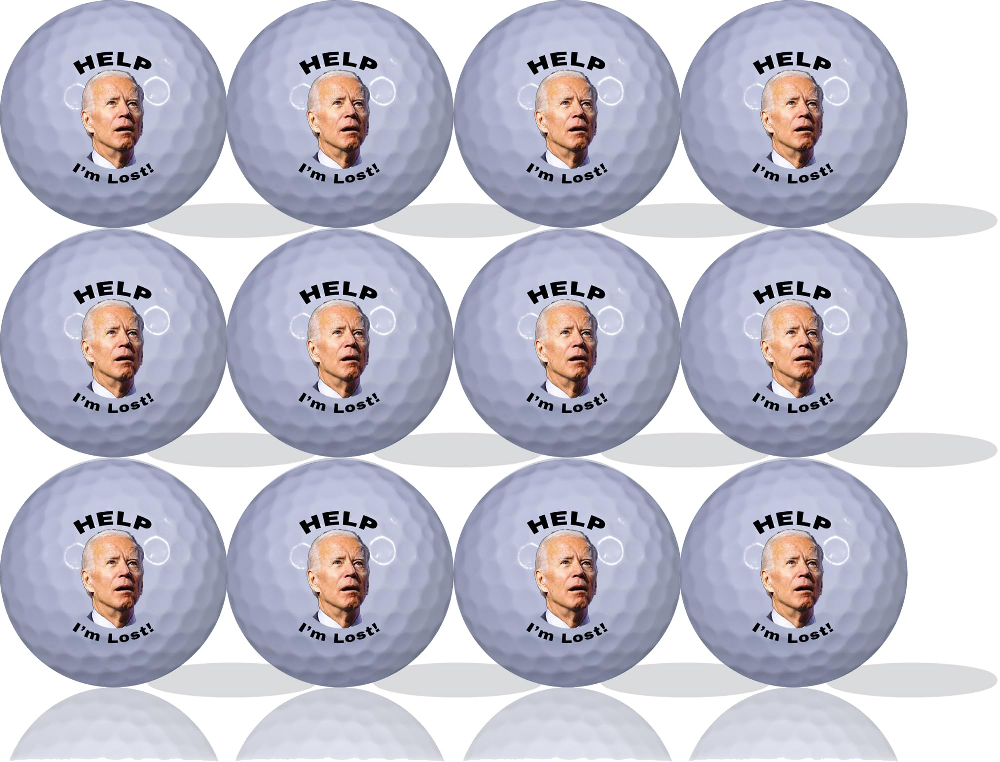 Help I'm Lost Joe Biden Golf Balls 12 Pack - Funny Novelty Golf Gift Set for Men & Women | Perfect Golf Tournament Prize, Father's Day Gift, Birthday Present for Golf Lovers | Great for Charity Events, Office Gag Gifts & Golf Course Humor