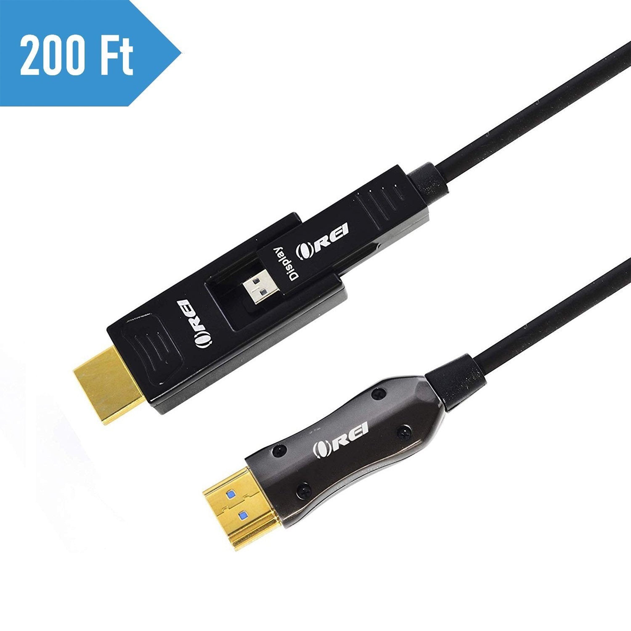 Orei 200ft Fiber Optic Active HDMI Cable 4K@60Hz HDR High-Speed 18Gbps - Perfect for Home Theater, Gaming & Long-Distance AV Setups
